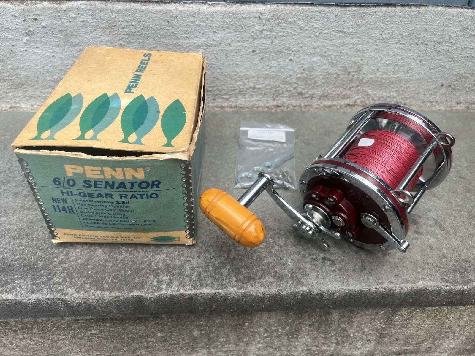 Vintage Penn 6/0 Senator 114H Hi-Gear Ratio Bakelite Handle NEW IN BOX