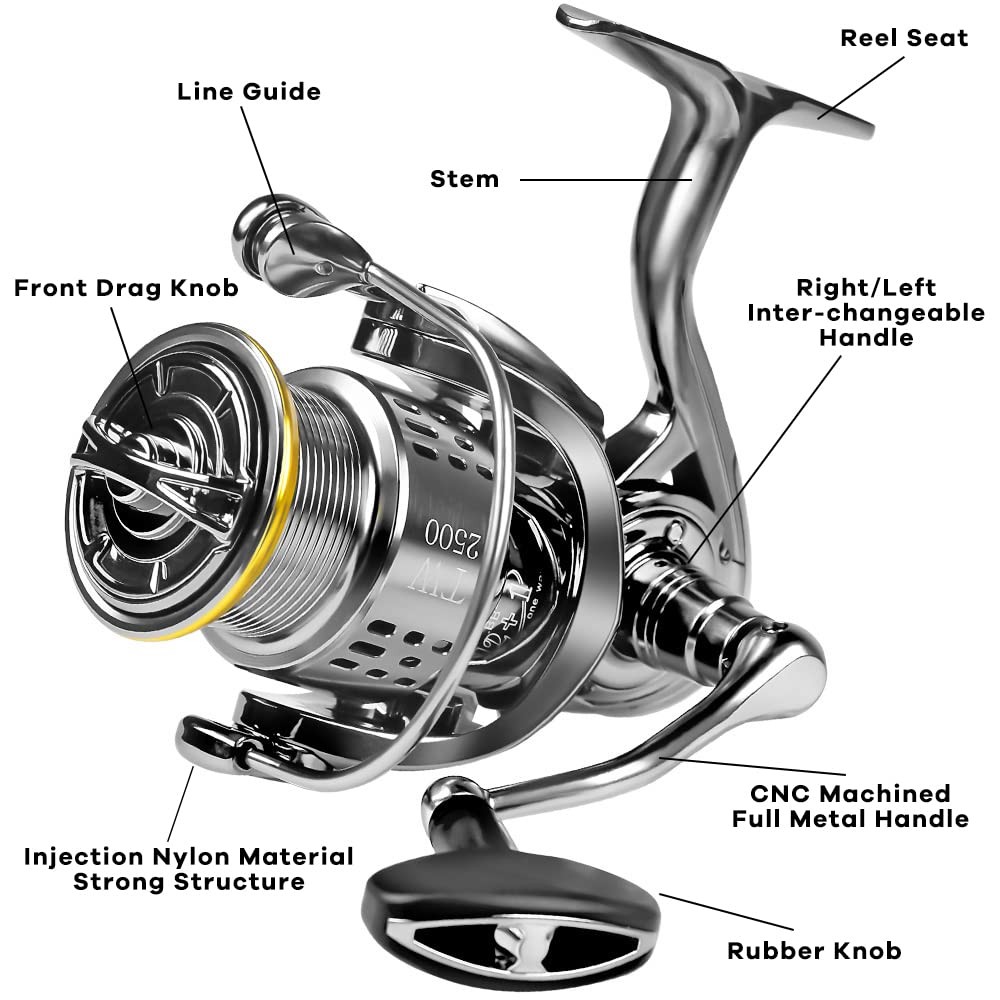 Saltwater Spinning Reel, 12+1BB Ultra Lightweight Powerful Fishing Reel, Meta…