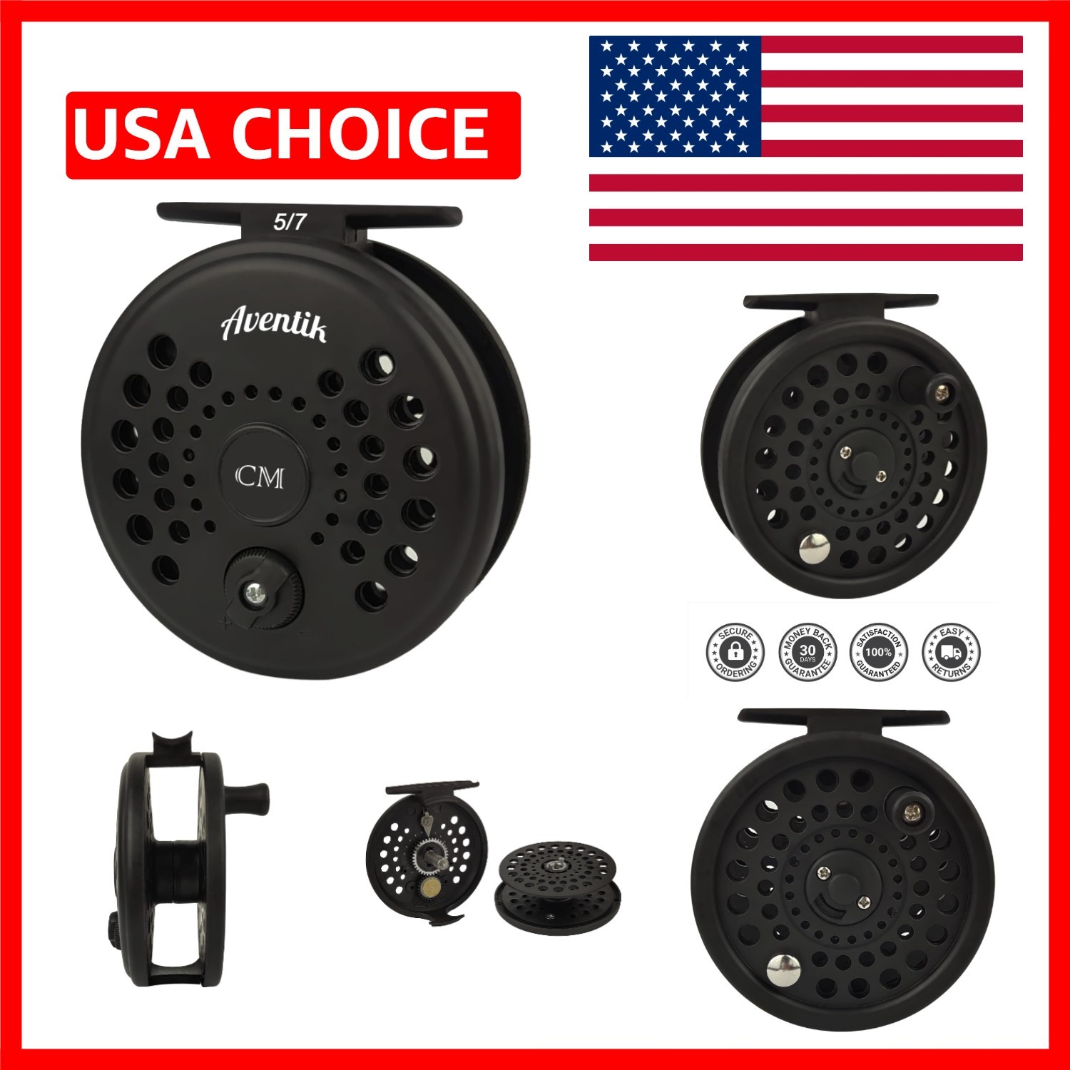 CM Classic IV Graphite Fly Reel – Large Arbor 3/5 & 5/7 Sizes for Anglers