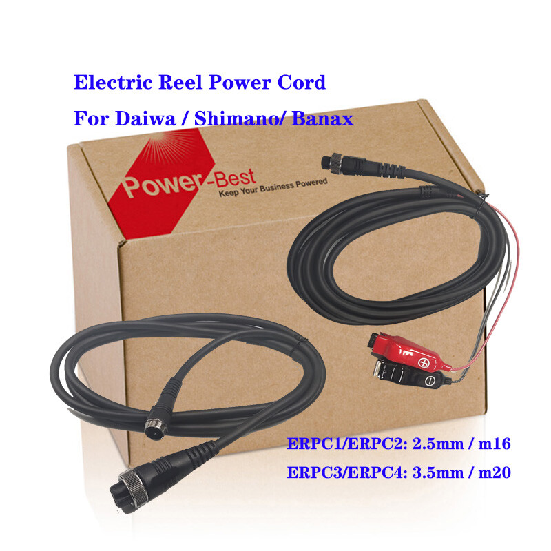 Power Cable for Daiwa Tanacom 500 750 1000 Shimano Electric Reel Power Cord 3M