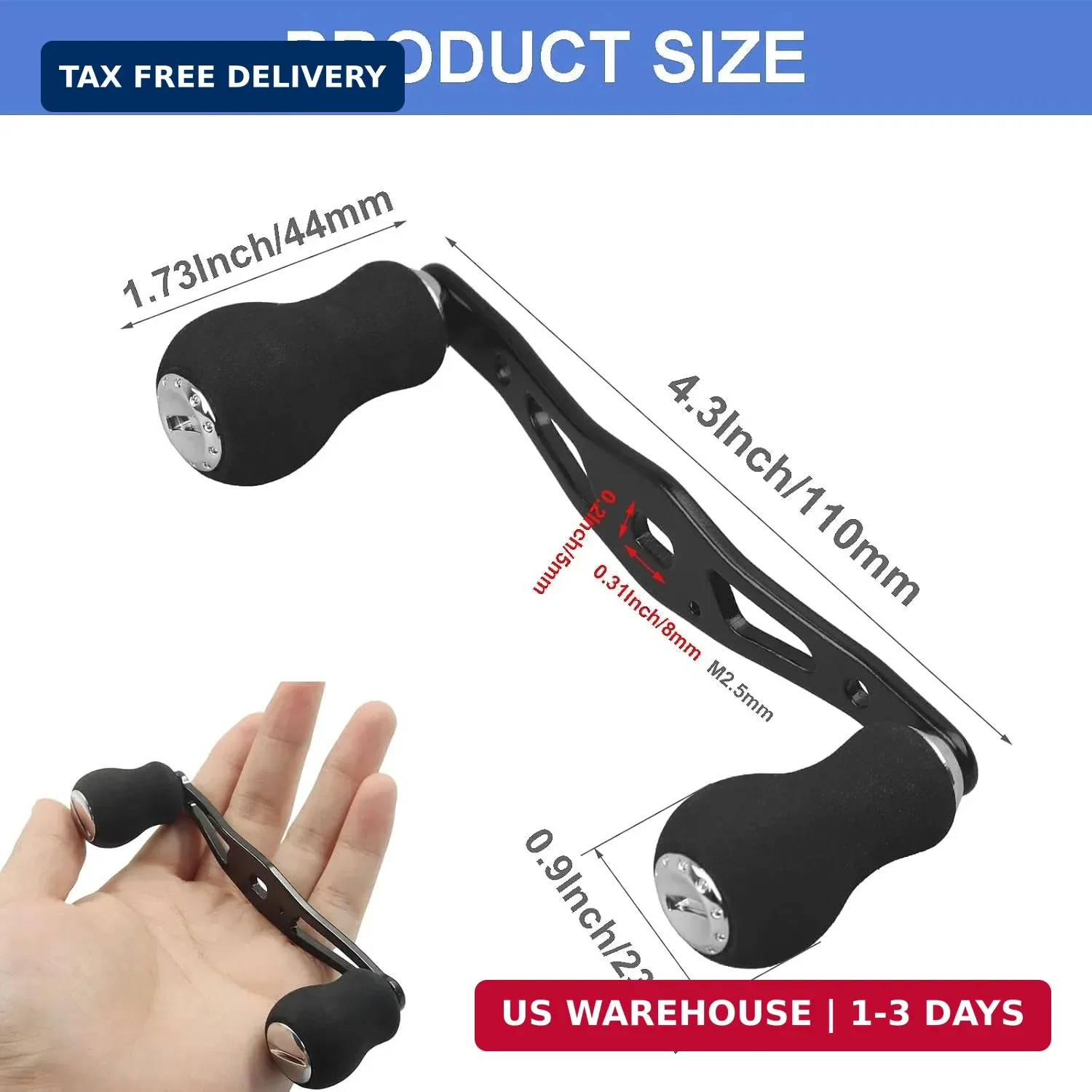 Fishing Reel Handle, Replacement Fishing Baitcast Reel Handle Rocker with EVA Gr