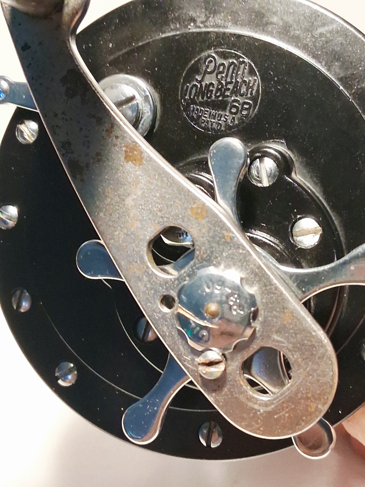Penn Reels, Long Beach 68, 4/0 wide Aluminum spool reel. Vintage. U.S.A Made.