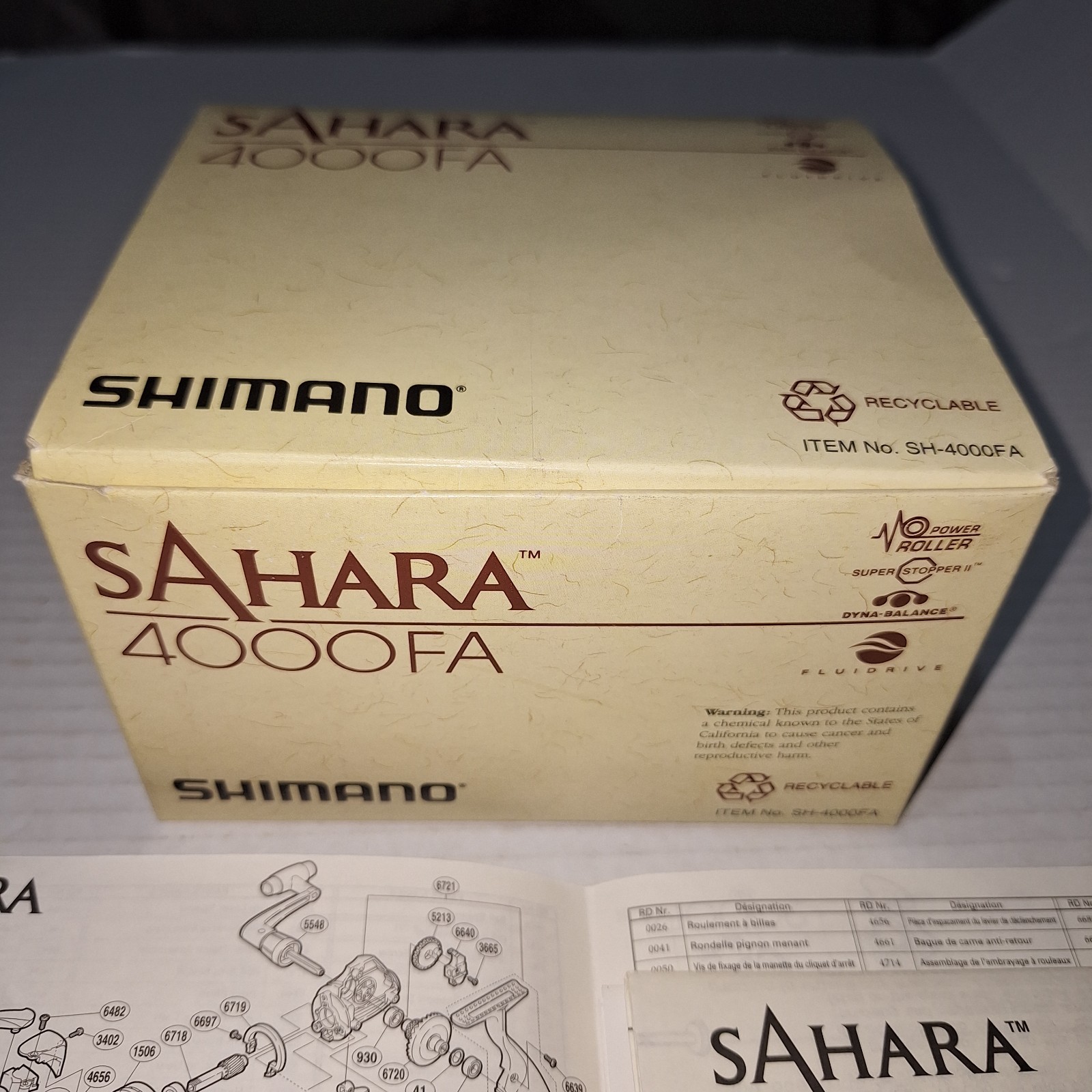 Shimano SAHARA 4000FA BOX ONLY with Spare Spool And Paperwork