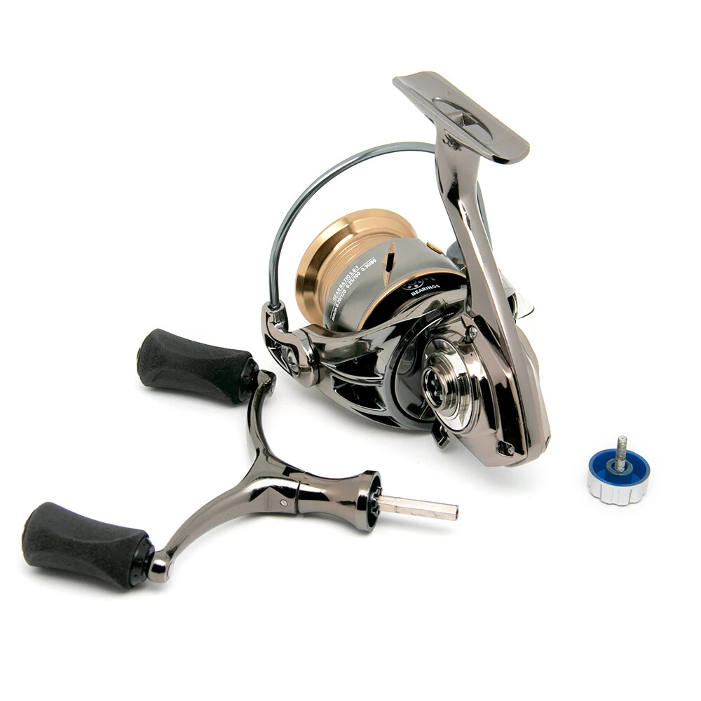 All Metal Spinning Reel Double Handle,5.6:1 Gear Ratio,17LB Max Drag,CNC Spool