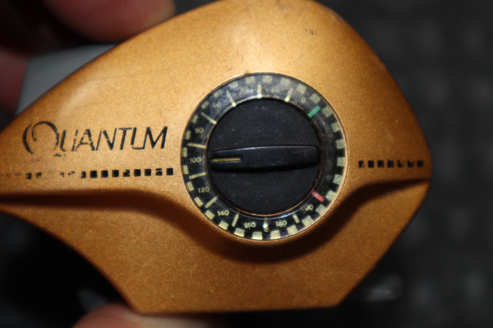 Quantum 1310 CP Bait Casting Reel Gold Gray Level Wind Working Condition