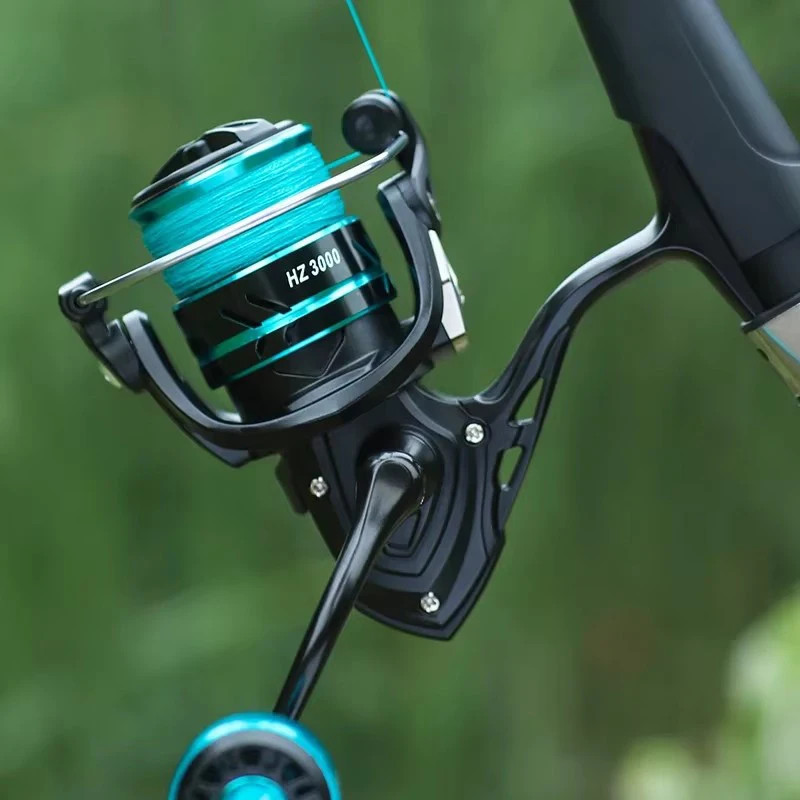 Fishing Reel HZ500-7000 Max Drag 10Kg Metal Spool Grip Spinning Reel for Carp Re