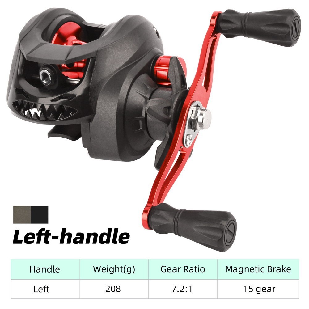 Baitcasting Fishing Reel 7.2:1 High Speed Gear Ratio Max Drag 15kg Casting Reels