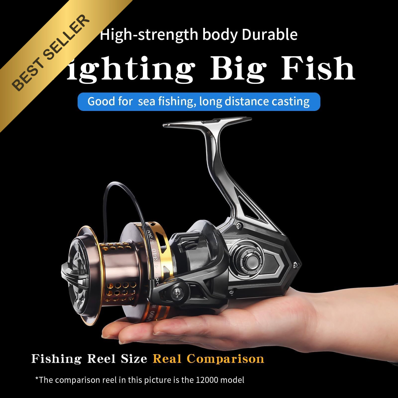 Surf Spinning Fishing Reel 8000-12000 20KG Drag Power Saltwater Inshore Offshore