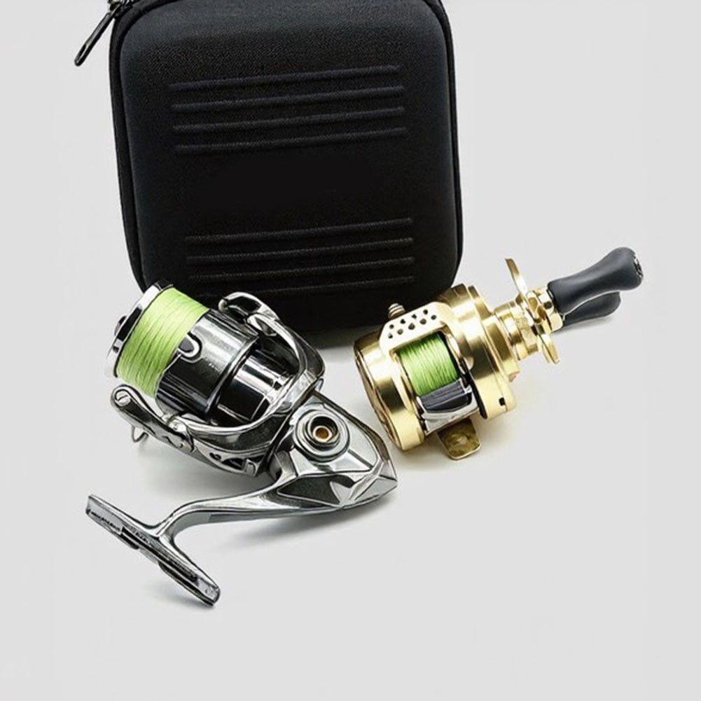 Fishing Reel Case Portable Tackle Storage Hard Eva Shell Water-repellent Fabric