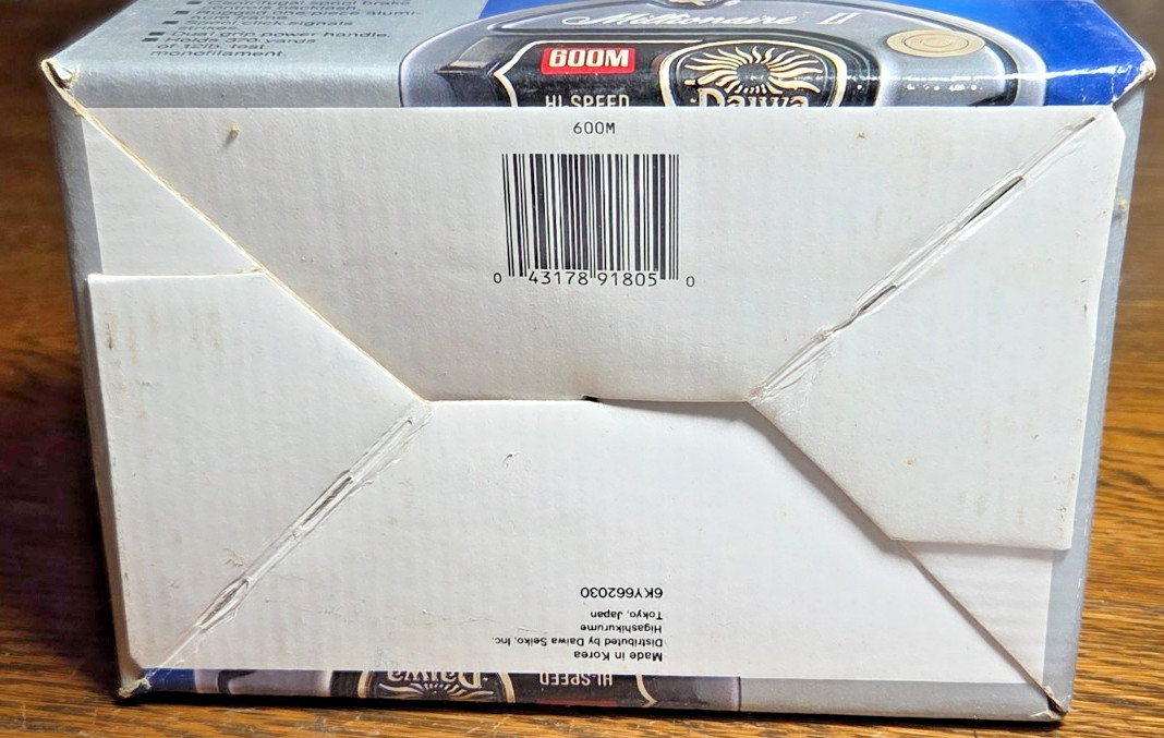 Daiwa 600M Millionaire II Baitcasting Fishing Reel Box, Manual, Papers