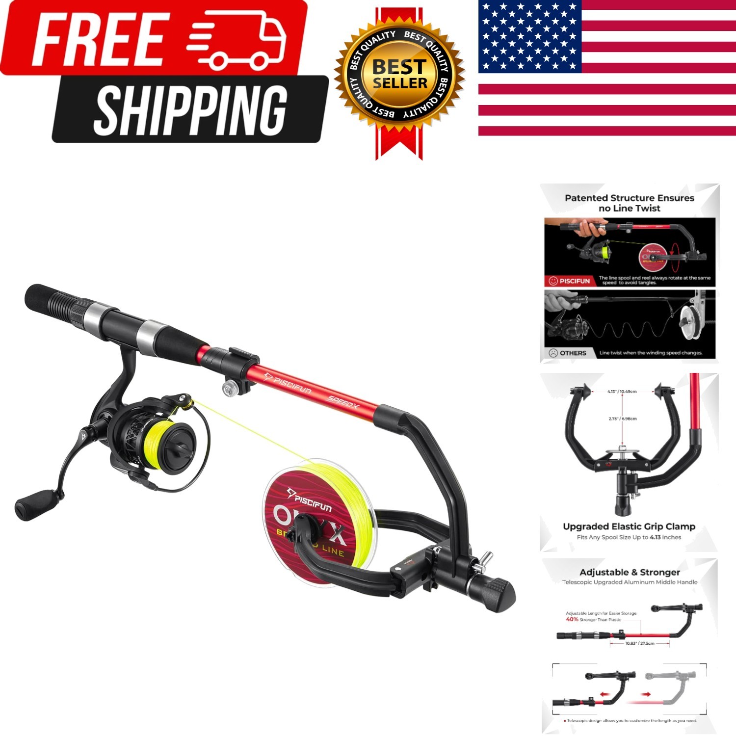 Speed X Fishing Line Spool with Unwinding Function No Twist Line with Adjusta…