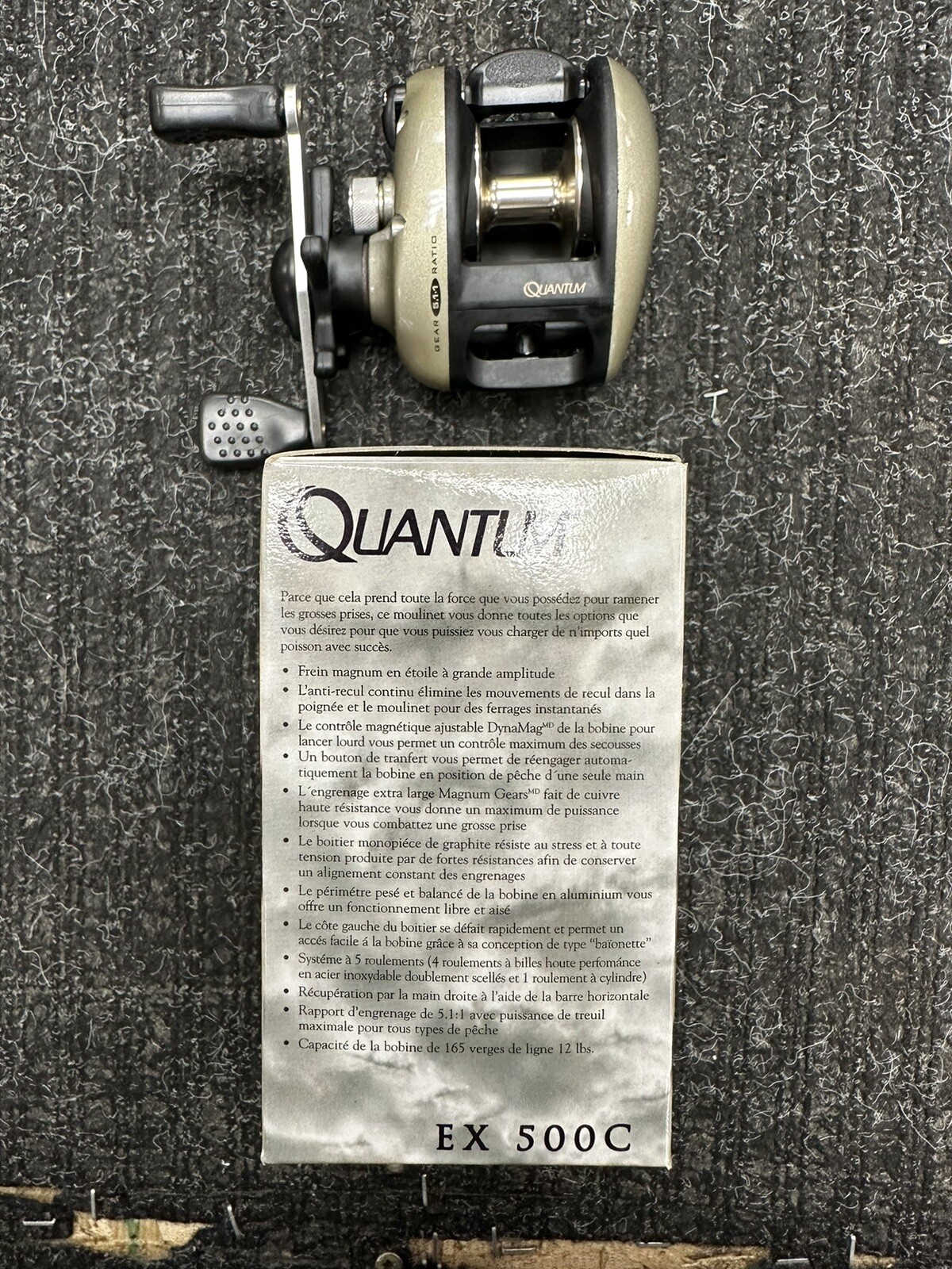 Quantum EX500C reel 5 ball bearings 5.1-1 gear ratio continuous antireverse