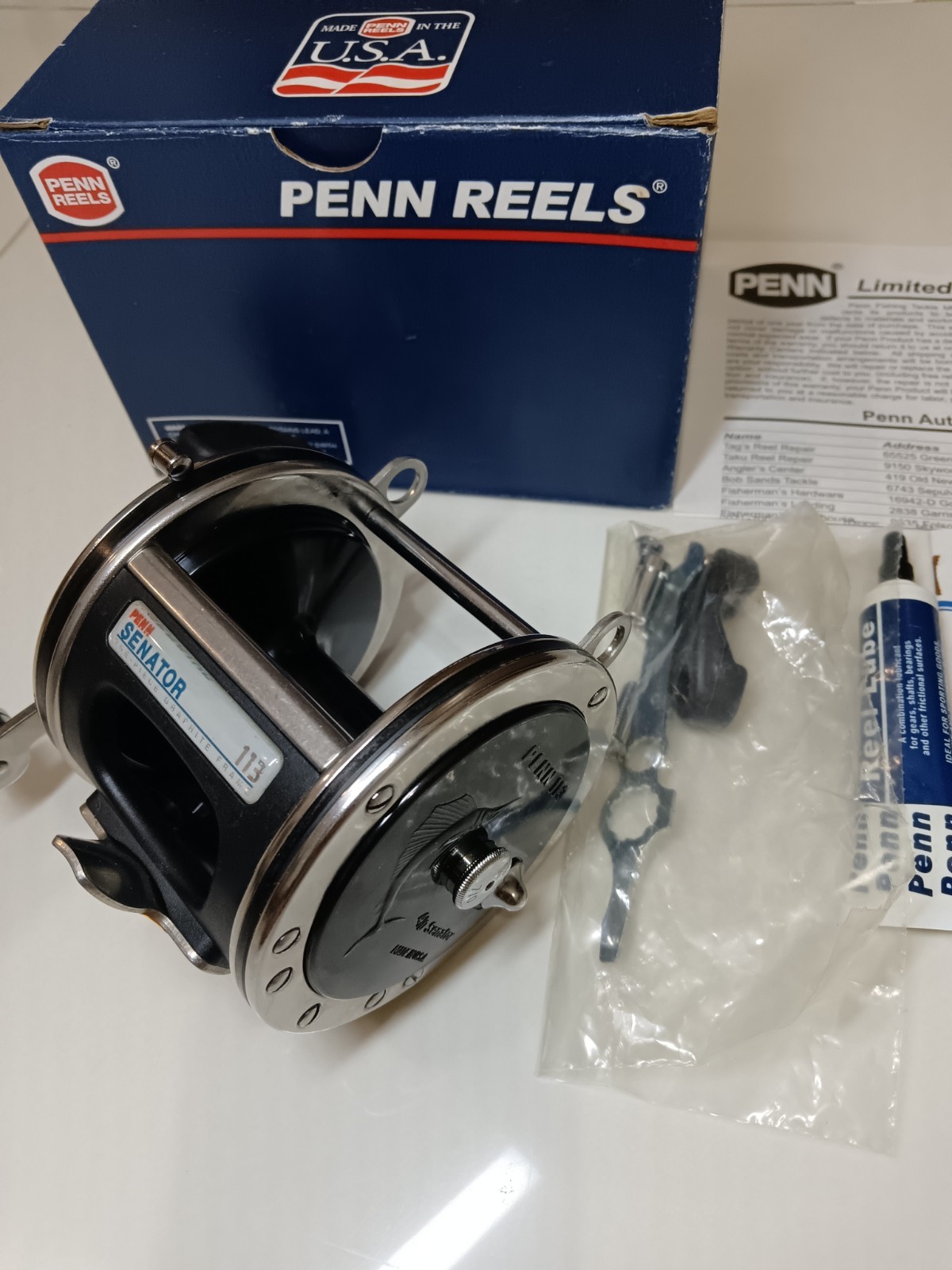 Mint NOS NIB Penn Senator 113 4/0 USA Level Wind Overhead Offshore Fishing Reel