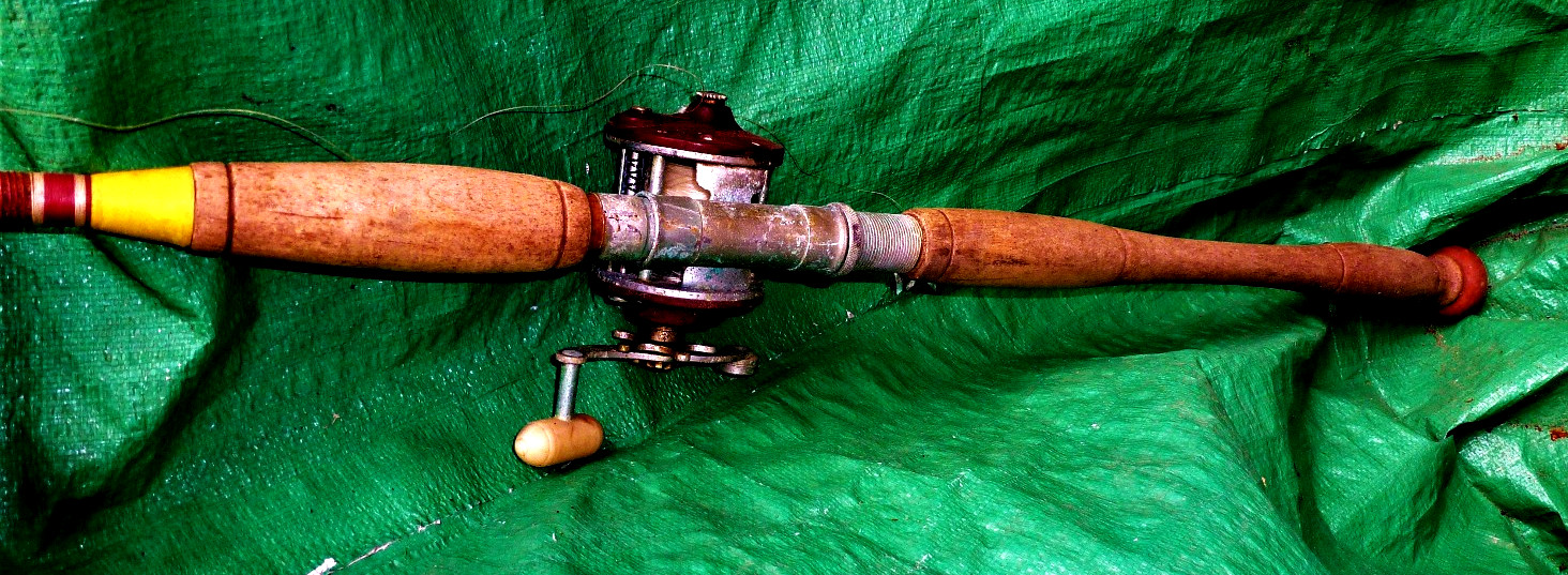 Deep Sea Salt Water Fishing Pole & Penn Peerless No. 9 Reel Vintage