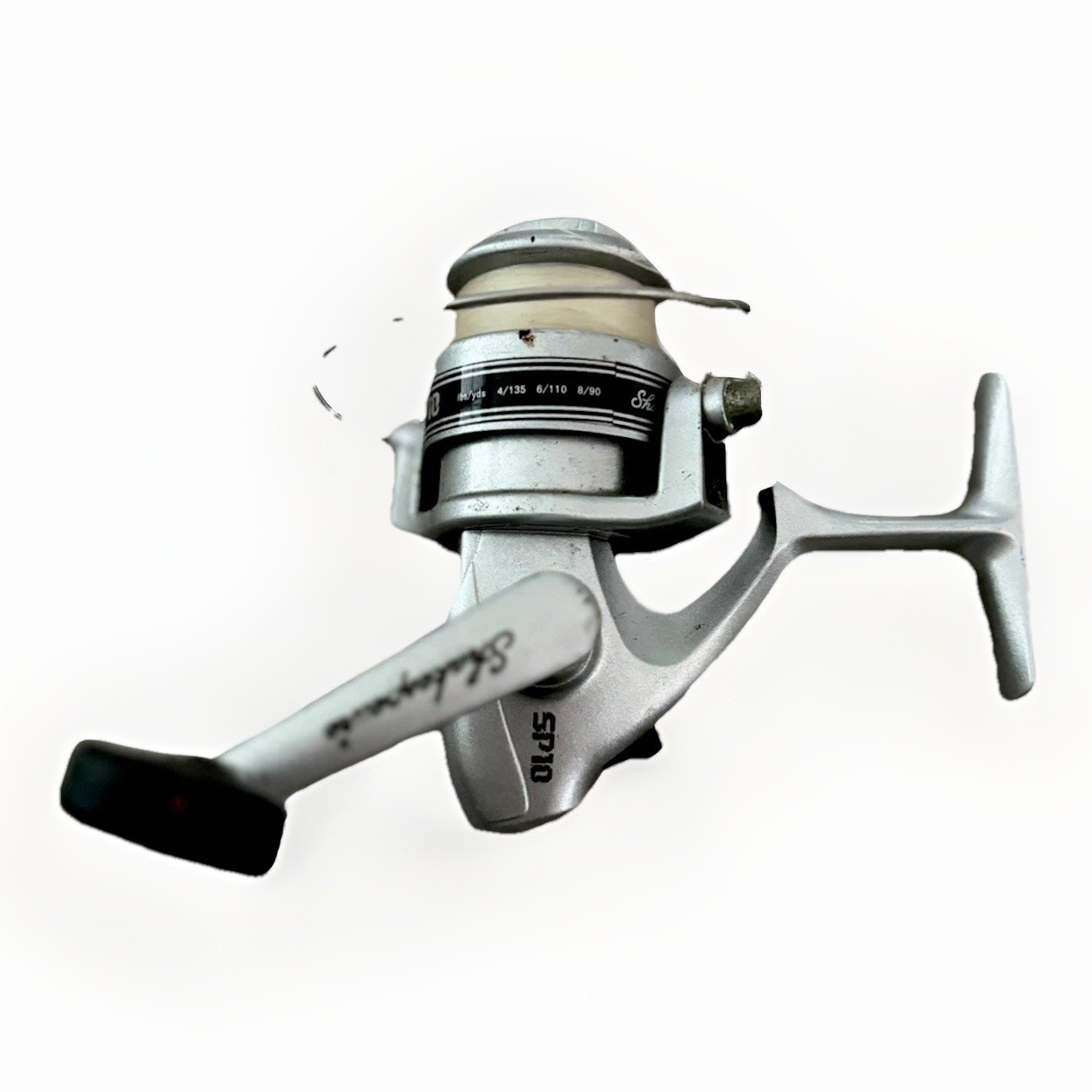 Shakespeare Sp10 Fishing Spinning Reel Cast Silver Black Gear Ratio 3.1:1 Used