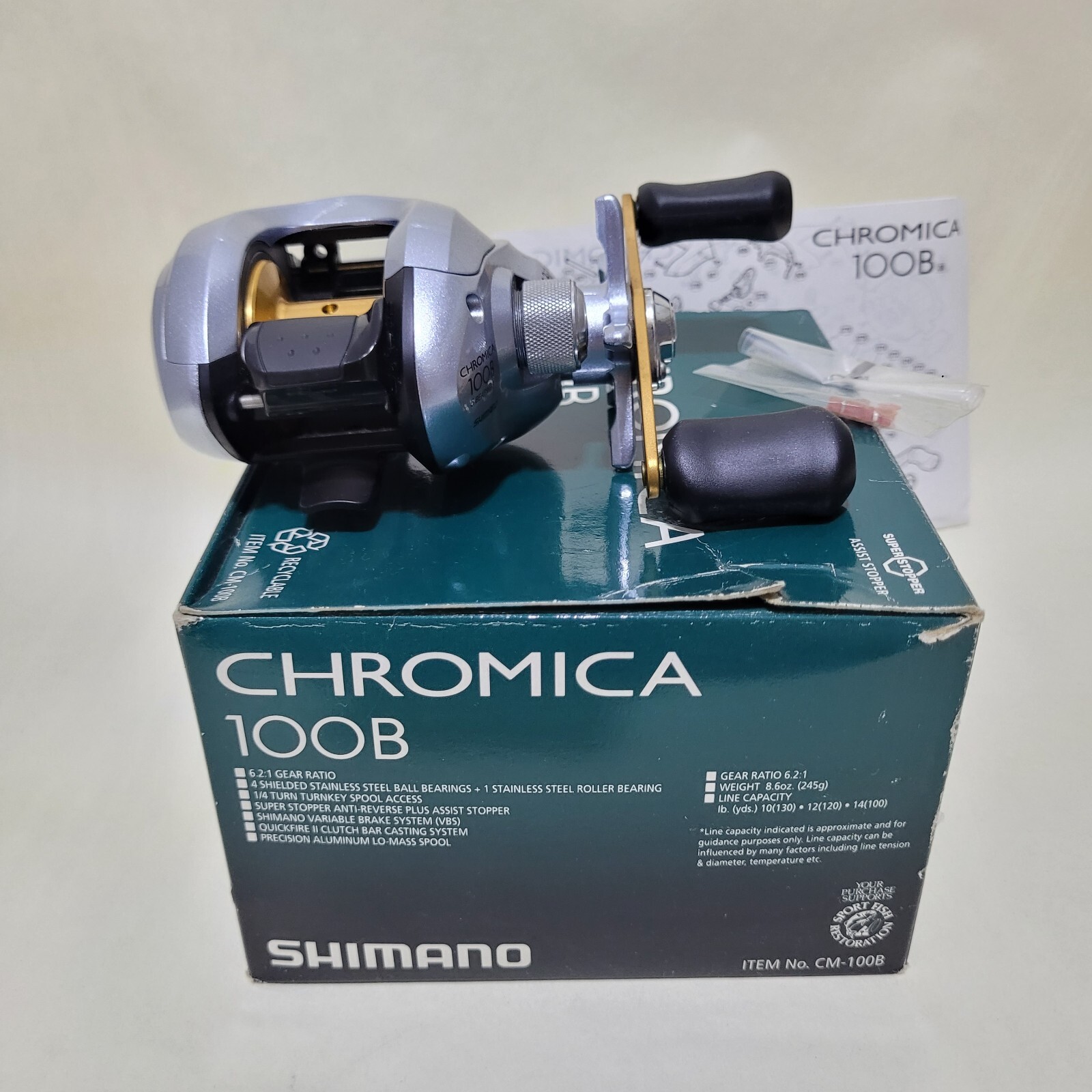 1pc Shimano Chromica 100B Baitcasting Bass Casting Fishing Reel