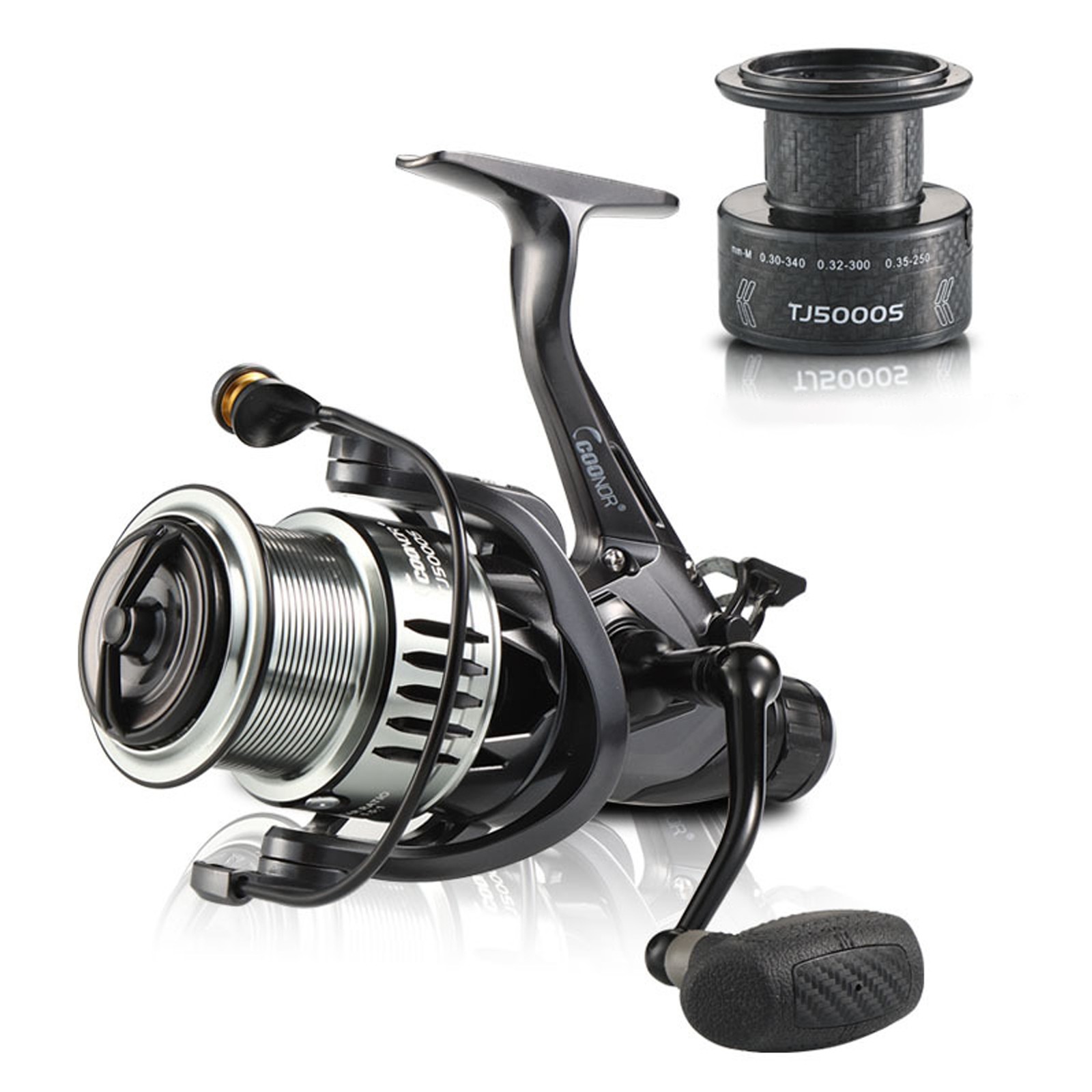 Smooth Powerful 5.5:1 Spinning Fishing Reel 4+1BB Double Spool Carp Bait TBGT
