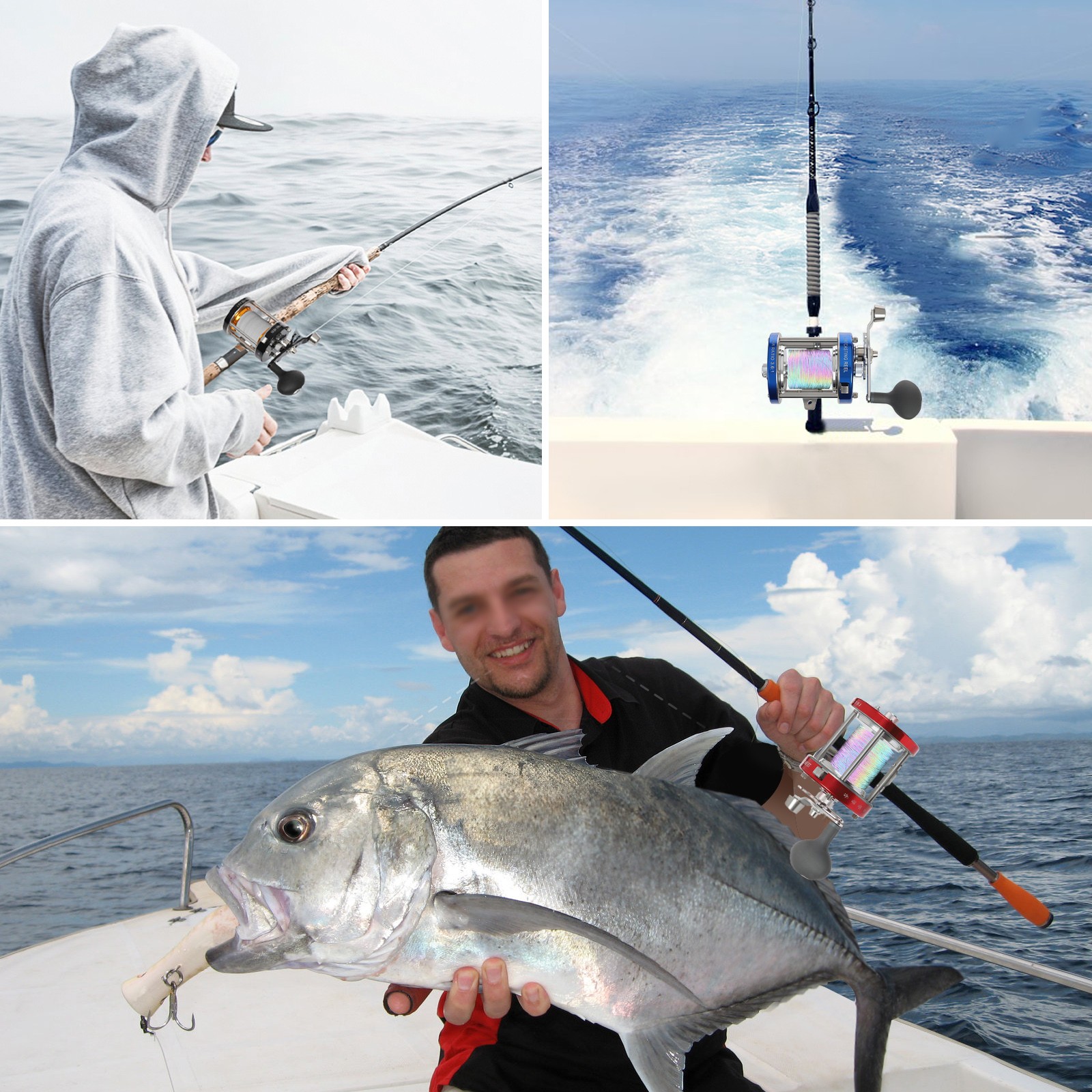 Round Baitcasting Reel, Conventional Reel for Catfish, Baitcasting Fishing Reel