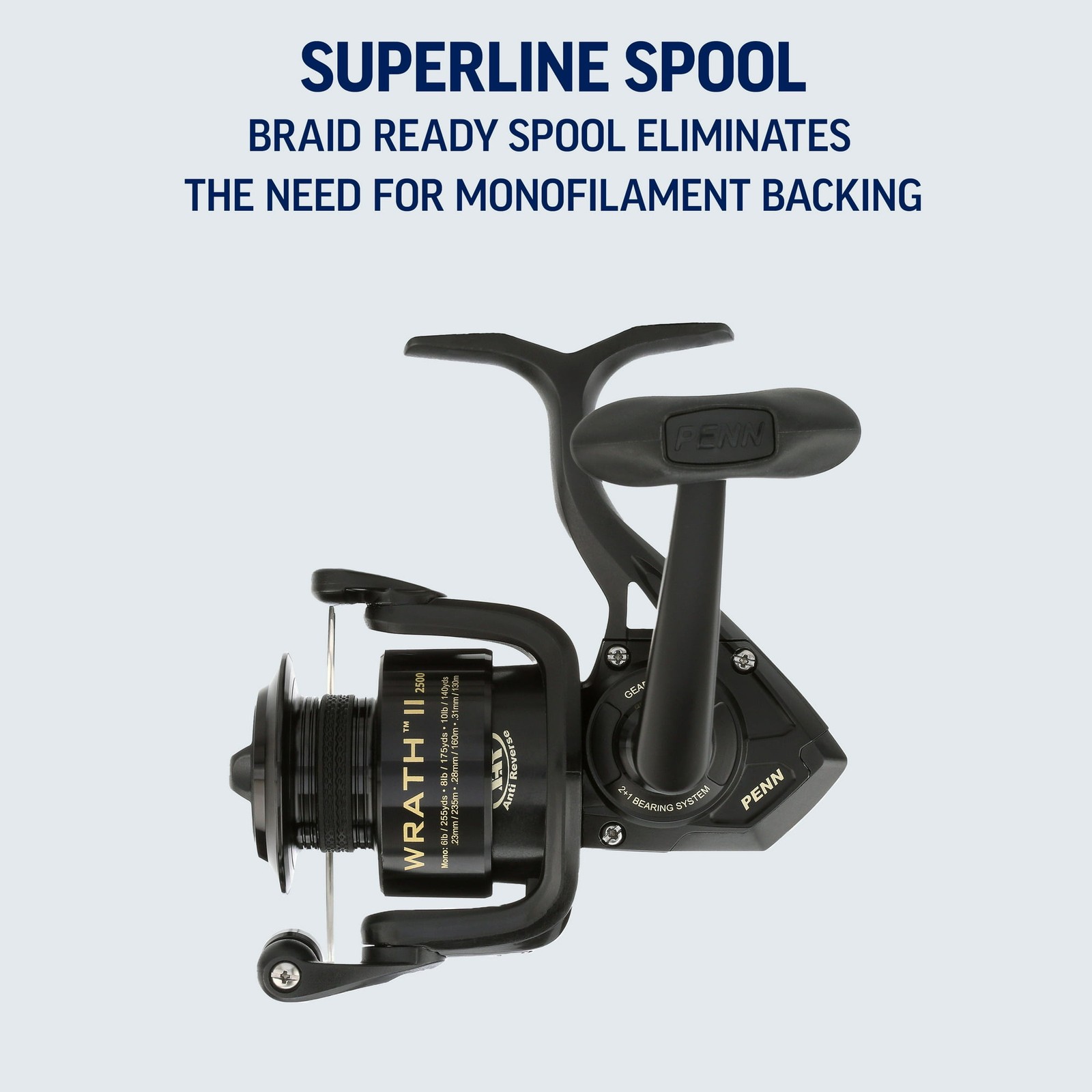 PENN Wrath II Spinning Fishing Reel, 5000 Size Reel