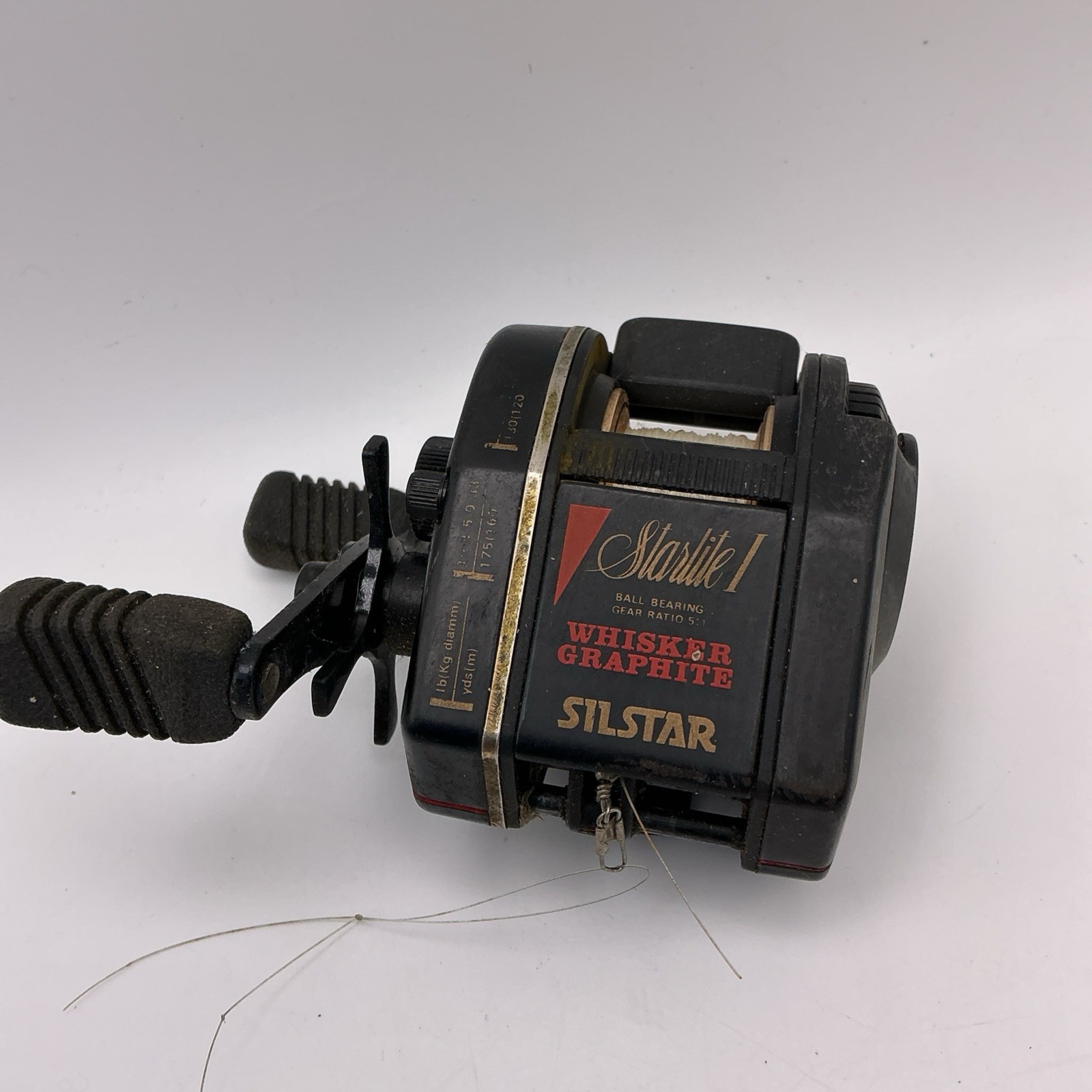 Vintage Silstar Starlite I Whisker Graphite Baitcast Reel Black Bass 5.0:1