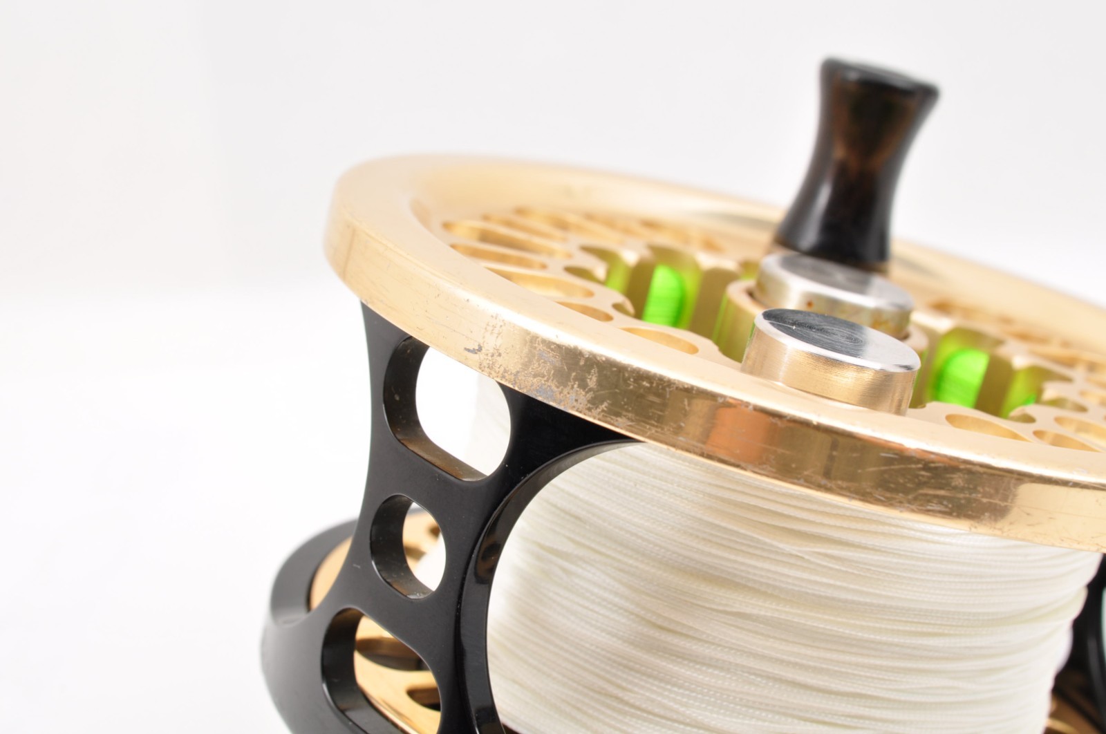 Abel Super 10 Black Gold #9/11 Wood Knob Made in USA RH Used Fly Reels Fishing