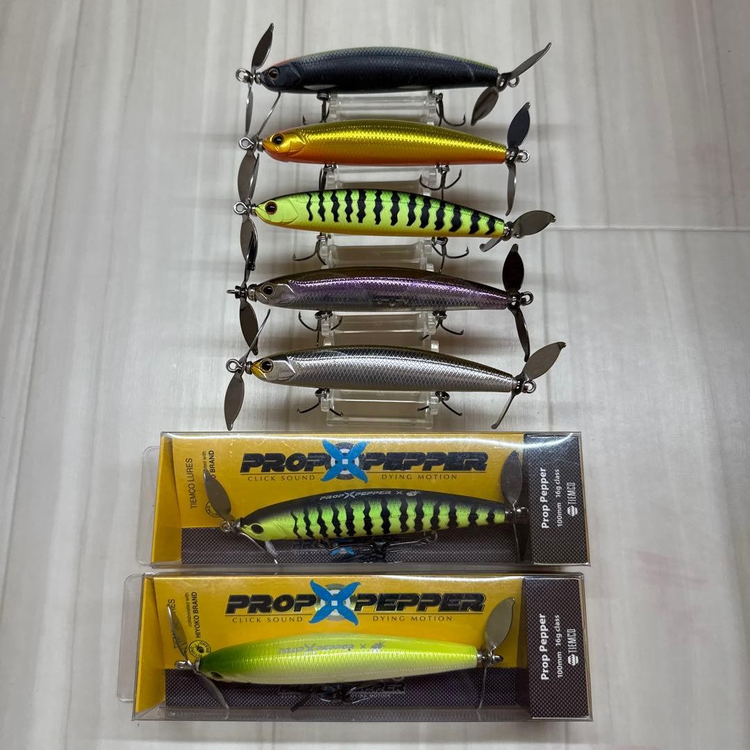 TIEMCO Prop Pepper Bulk Purchase Scratched Fishing Lure Hard Lure Fly Set of 7