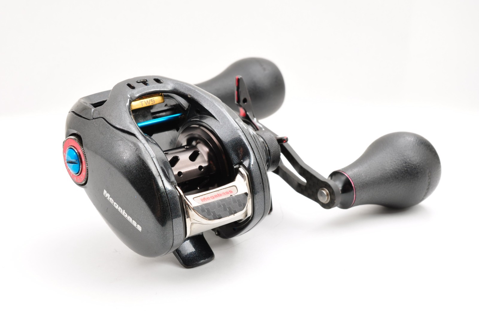 Daiwa Megabass Rhodium 81 RH 200g 8.1:1 No Box Black Used Baitcast Reel Fishing