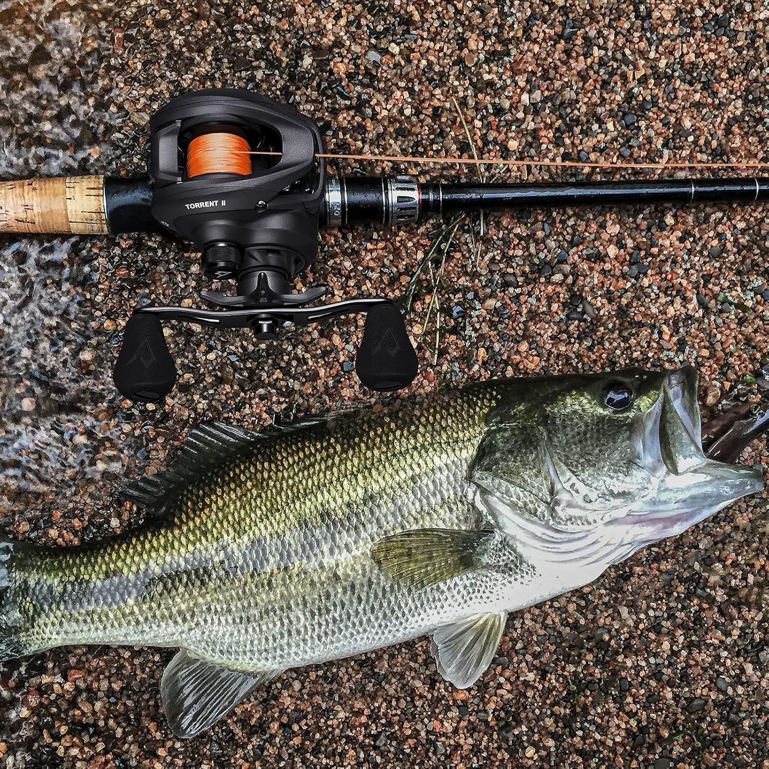 Torrent II Baitcasting Fishing Reel, 20LB Carbon Fiber Drag Baitcasters, 6.6:…
