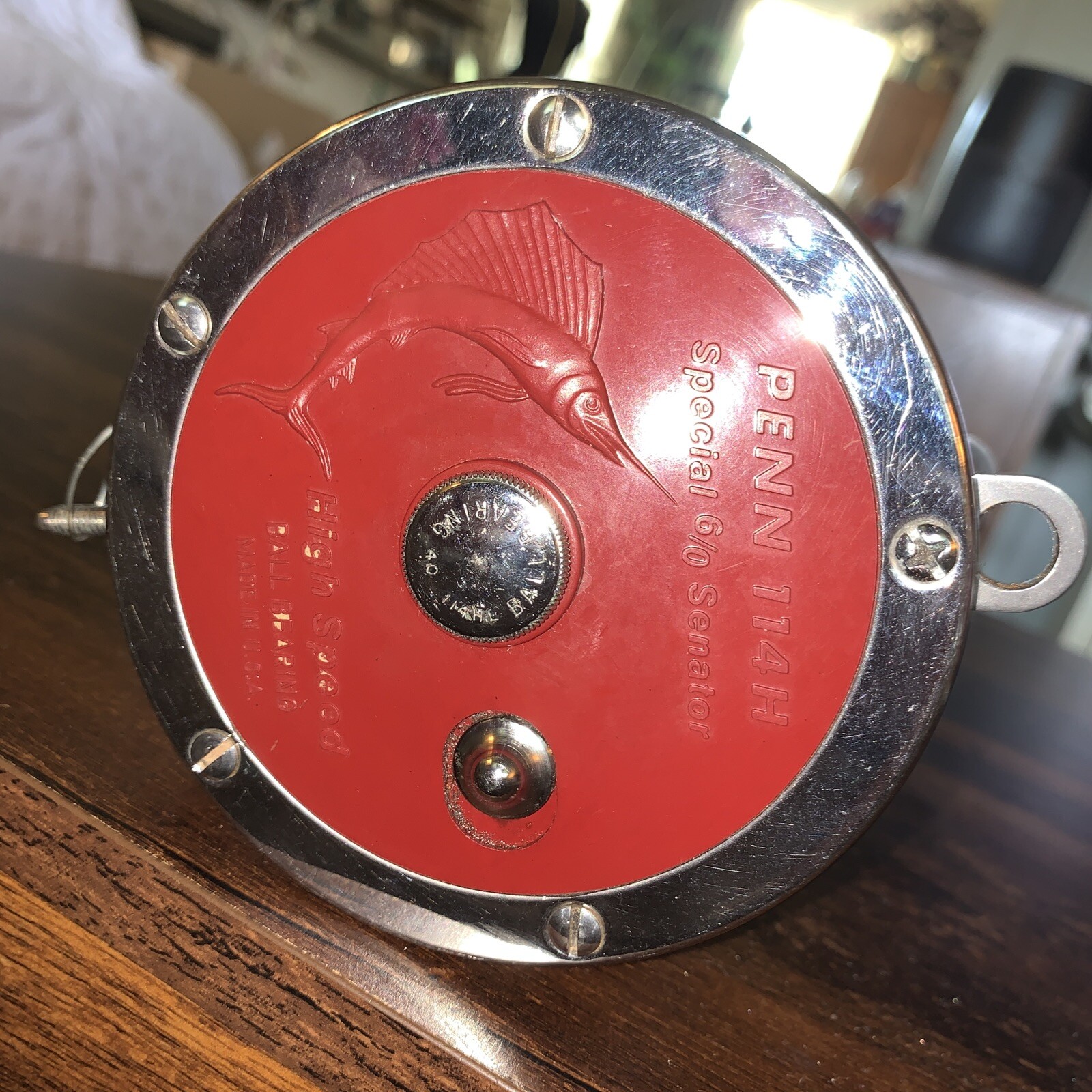 Penn 114H Special 6/0 Senator Solid Frame Aluminum Spool Burgundy Chrome