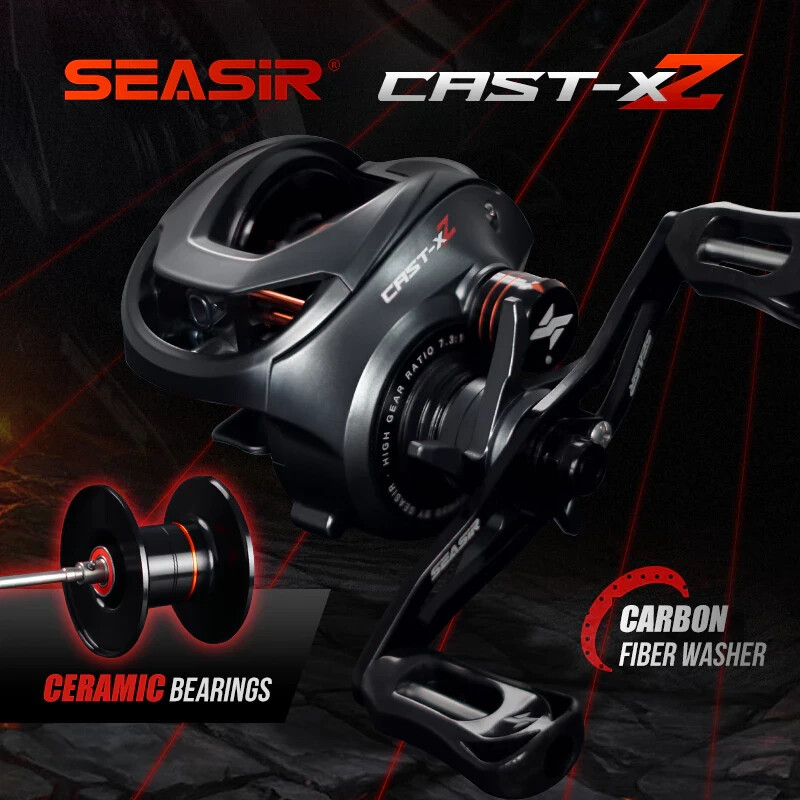 SEASIR Cast-X2 Baitcasting Reel 7.3:1 High Speed Gear Ratio 6+1 BB Drag 8.5 NEW!