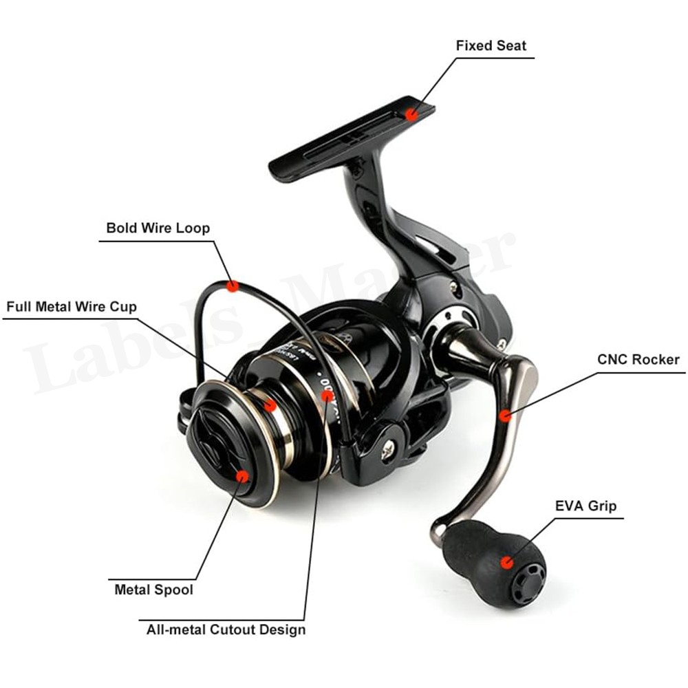 12BB Metal Spinning Fishing Reel 5.2:1 for Freshwater Saltwater 2000-7000 Series