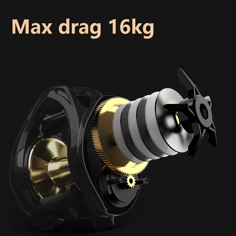 Baitcast Reel Fishing 6BBCarbon Body Max drag 16kg Lure Shake Slowly Wheel Meta