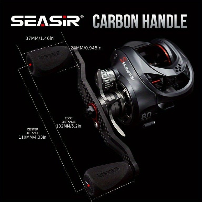 SeaSir Salminus Metal Baitcasting Reel 8.0:1 Gear Ratio 11+1BB CNC Drag Used