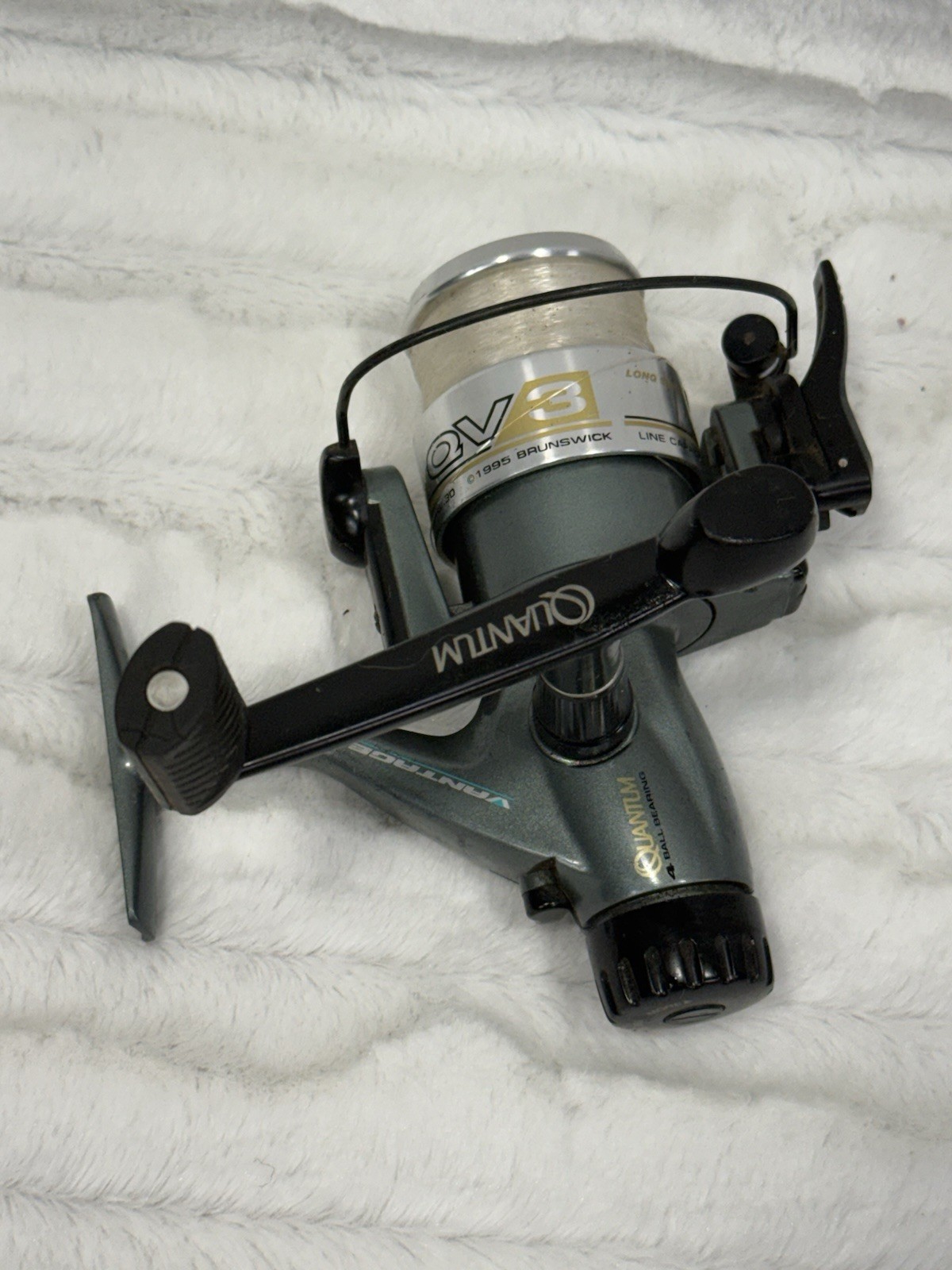 Quantum QV-3 Long Stroke Vantage 4 Ball Bearing Spinning Reel Tested Working