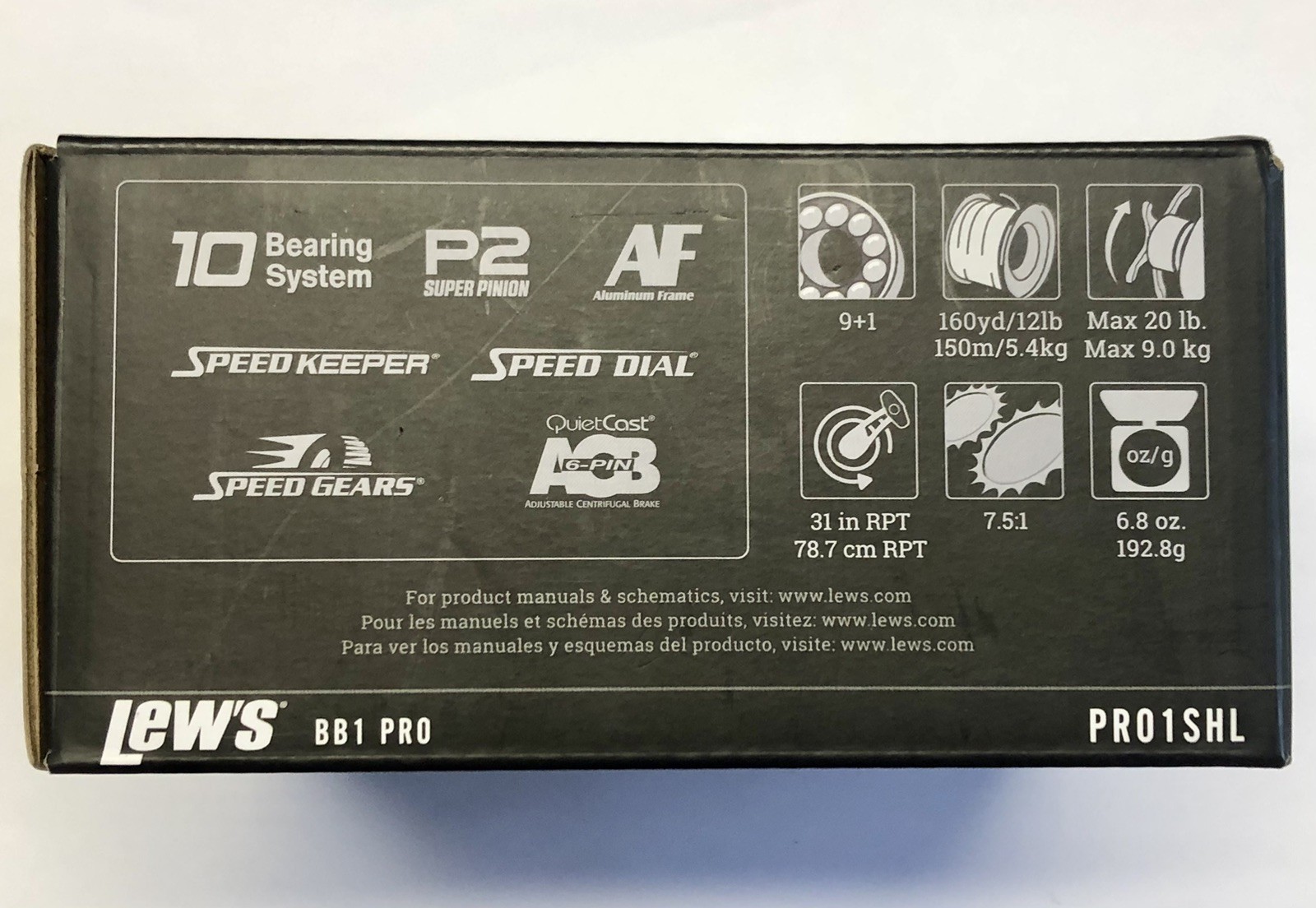 LEW’S BB1 Pro (PRO1SHL) Baitcasting/Lure/Spinning Reel – Boxed Mint.