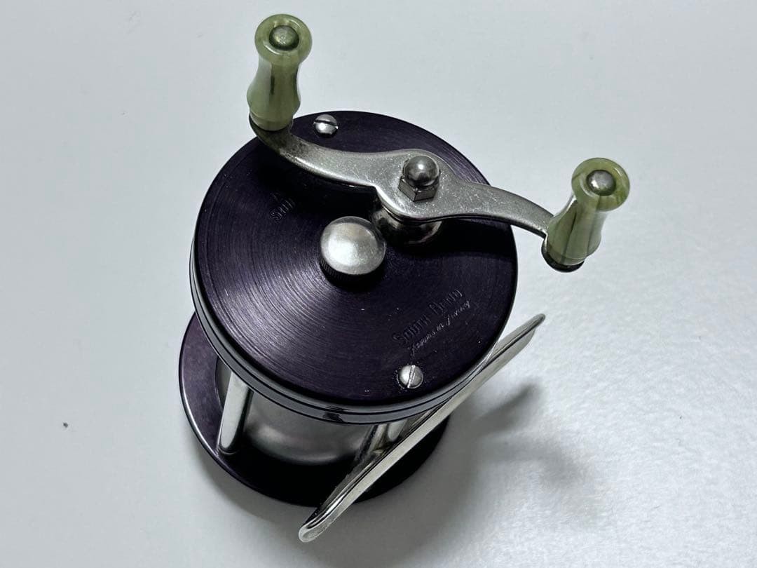 South Bend No 15 baitcasting reel double handle metal black silver used