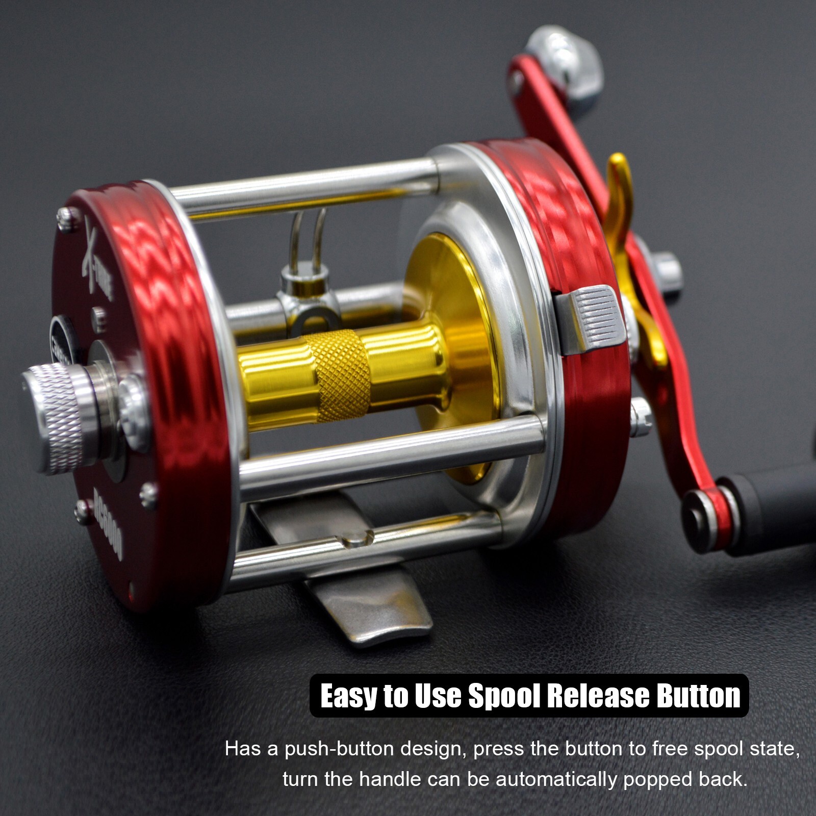 CAMEKOON Round Baitcasting Fishing Reel 17LB Carbon Drag Synchronized Level Wind