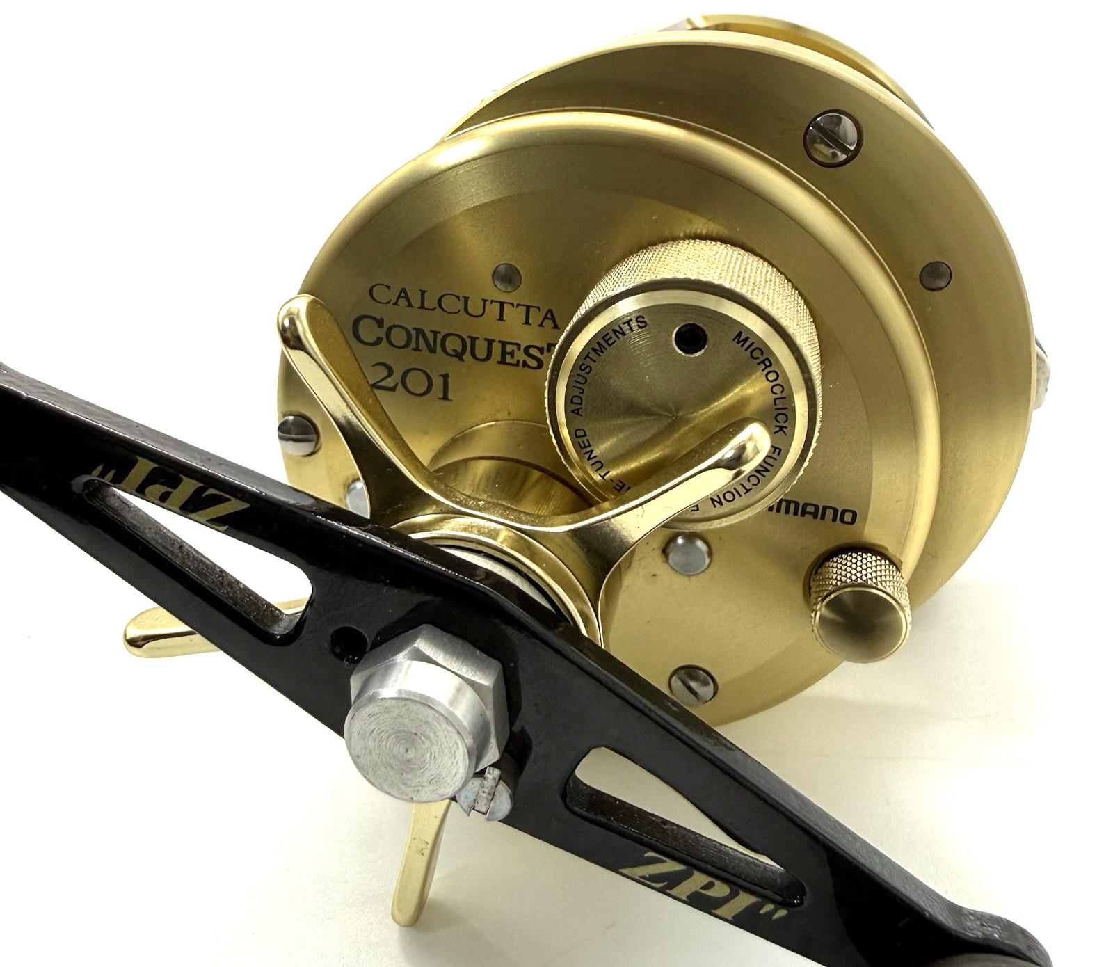 Shimano 00 CALCUTTA CONQUEST 201 Left Bait Casting Reel In Box „Near Mint“ JAPAN