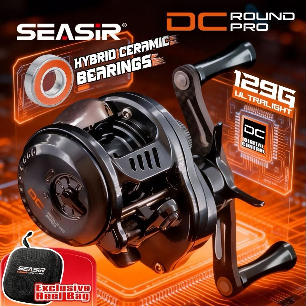 SEASIR DC Round Pro Baitcasting Reel 7.6:1 Digital Control Fishing Reel L.HAND