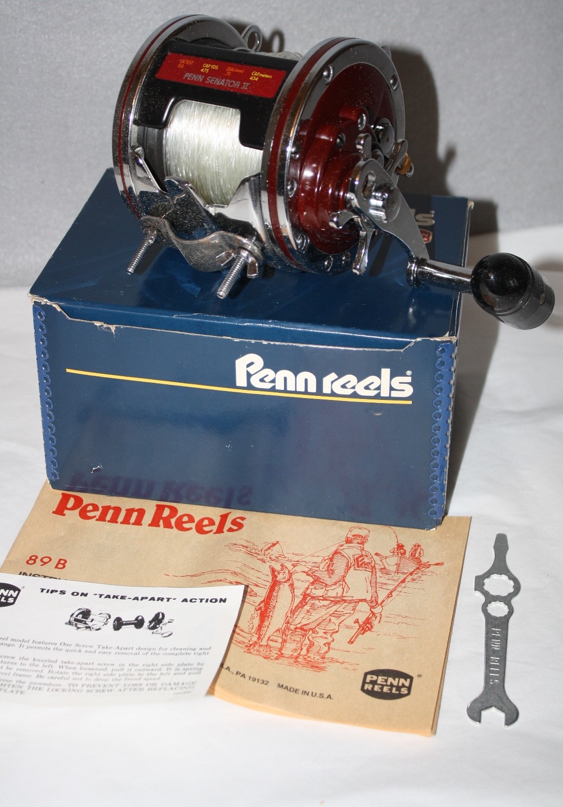 Penn 114 HL 6/0 Senator II Conventional Ocean Reel w/ Box USED ONE TIME MUST SEE