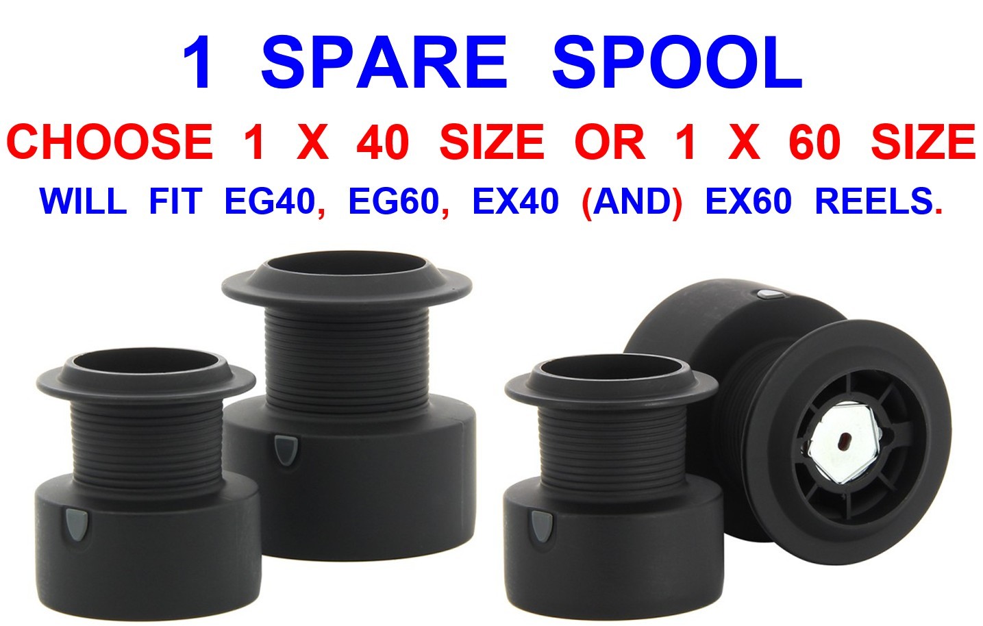 1 SPARE SPOOL FIT EG40 EG60 EX40 EX60 REEL FOR CARP ROD FISHING FREE BAIT RUNNER