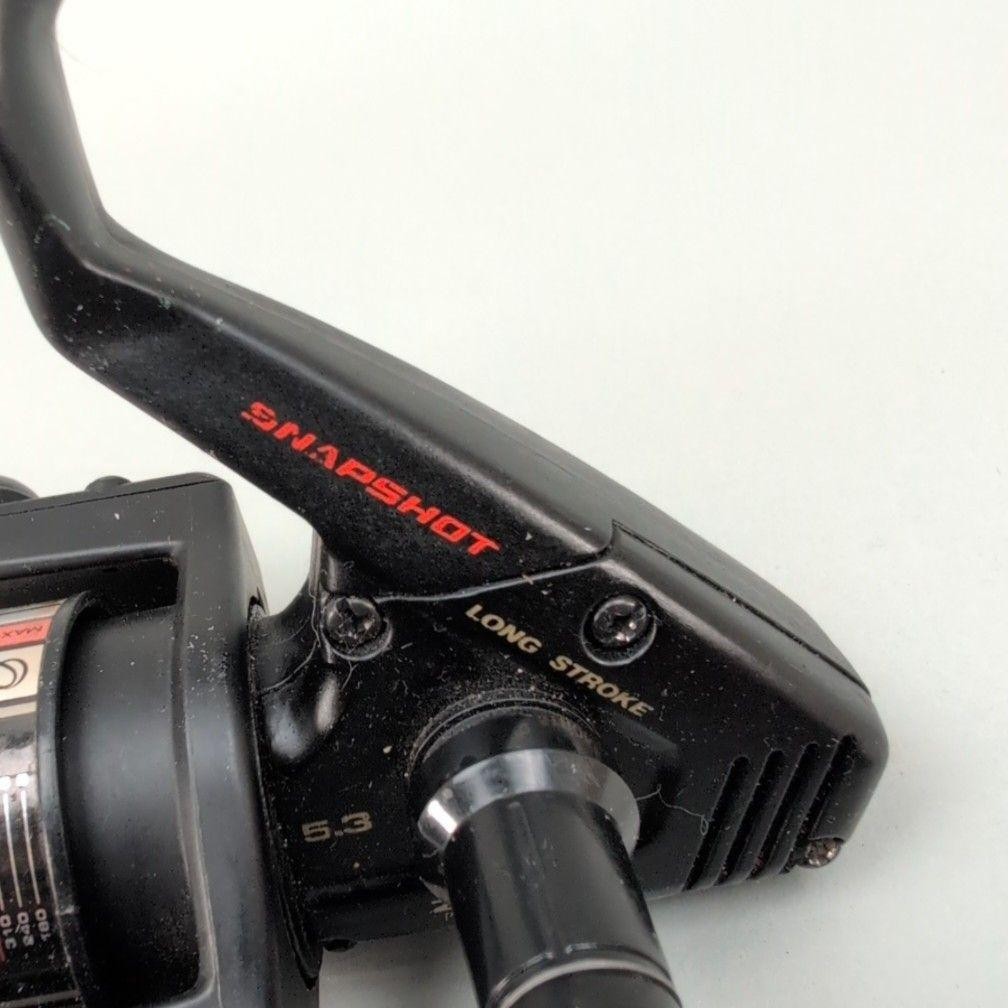 Vintage Zebco Quantum SLS3 Snapshot Spinning Reel 5.3:1 Black Long Stroke