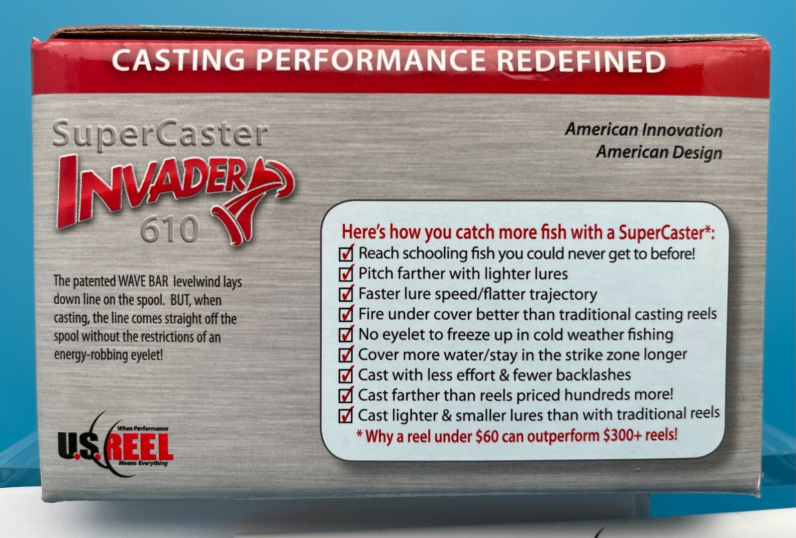 NEW! 610 Invader *LEFT* Hand Super Caster by U.S. Reel – Baitcaster