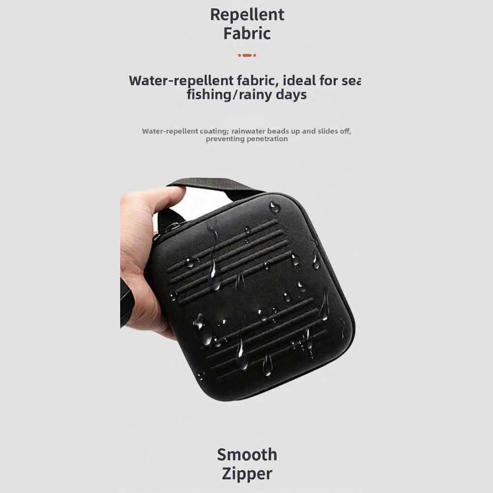 Fishing Reel Case Portable Tackle Storage For Rainy Weather Smooth Metal Zipper