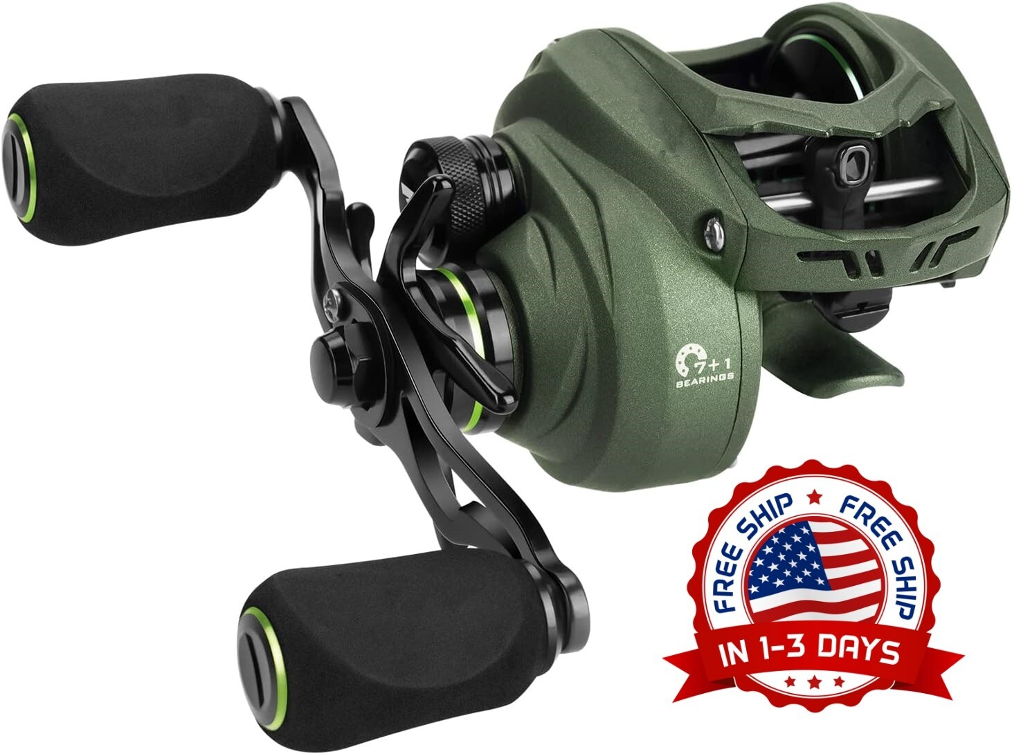 Carrete de baitcast súper suave con freno de fibra de carbono de 17,6 lb US NEW