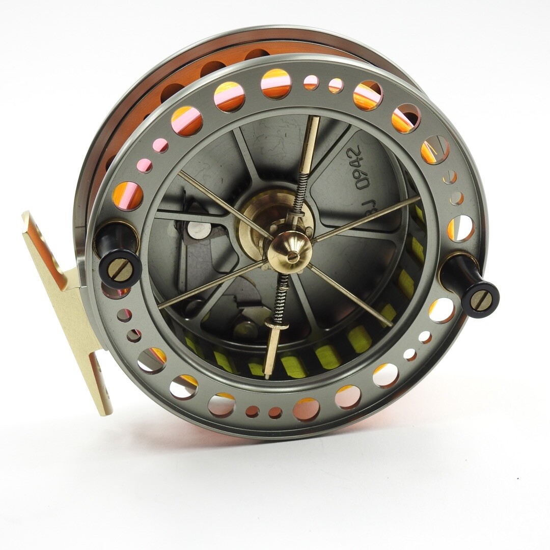 J.W. Young & Sons BJ Centerpin 2080 Fishing Reel. W/ Pouch.