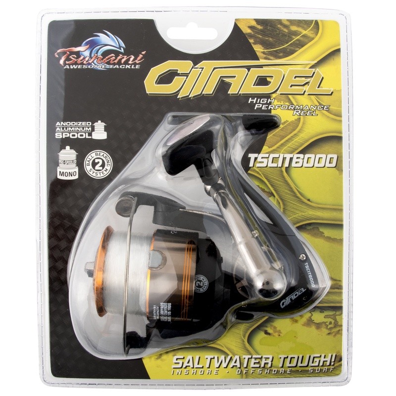Saltwater Freshwater Spinning Reel 6000 2BB Graphite Body 20LB Line Pre-Spooled