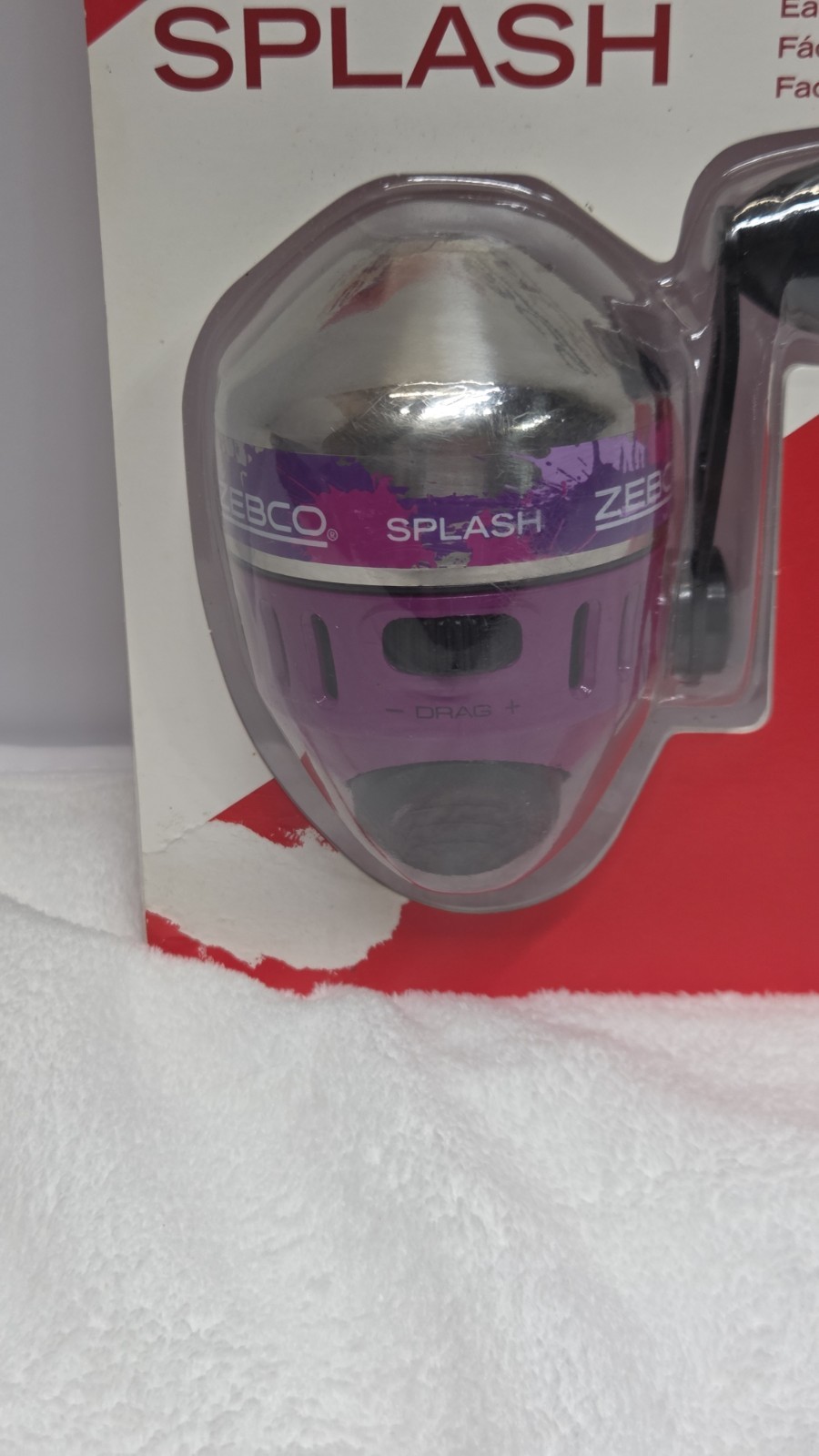 Zebco Splash Purple Spincast Reel 3.4:1 10 Lb Line All Metal Gears