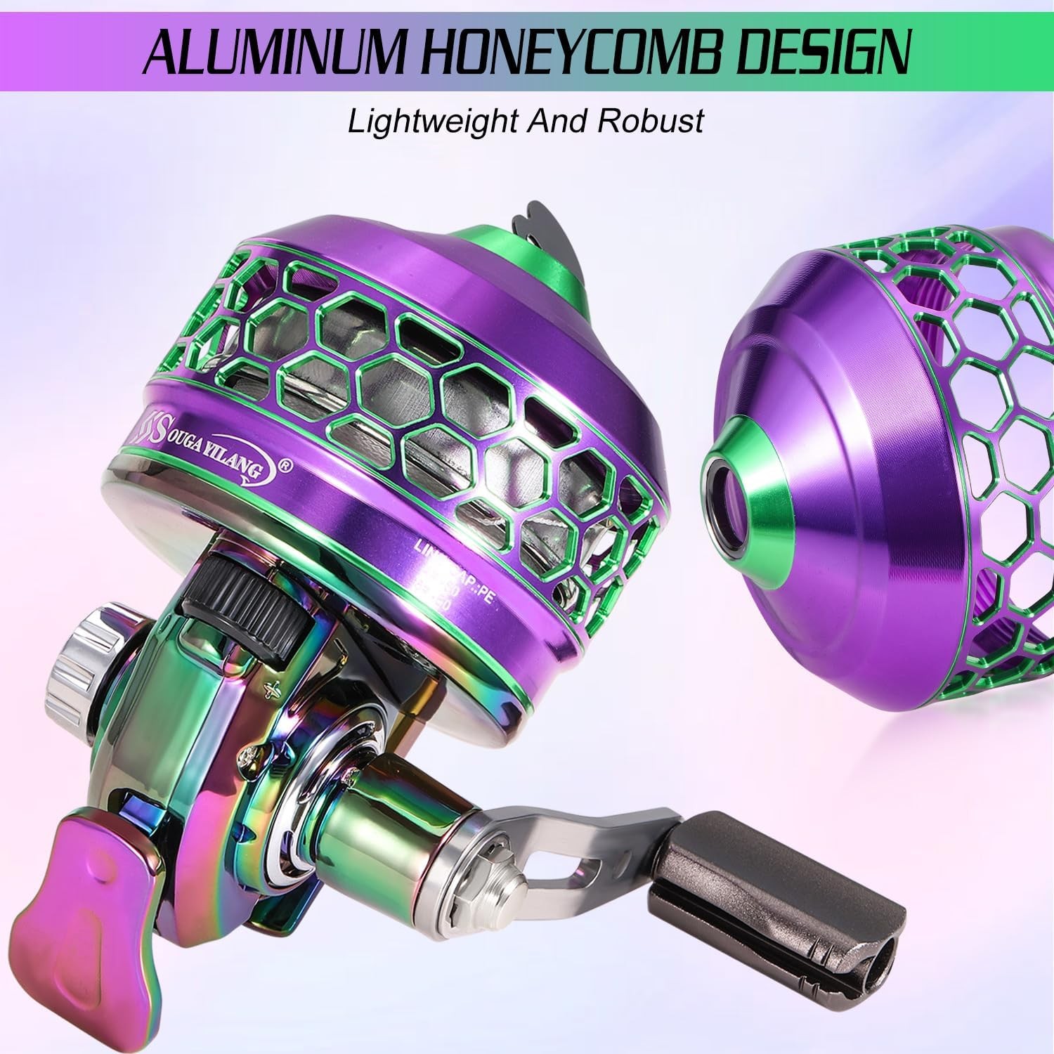 Spincast Fishing Reel,High Speed 3.9:1 Gear Ratio,Trouble-Free Push-Button Bait