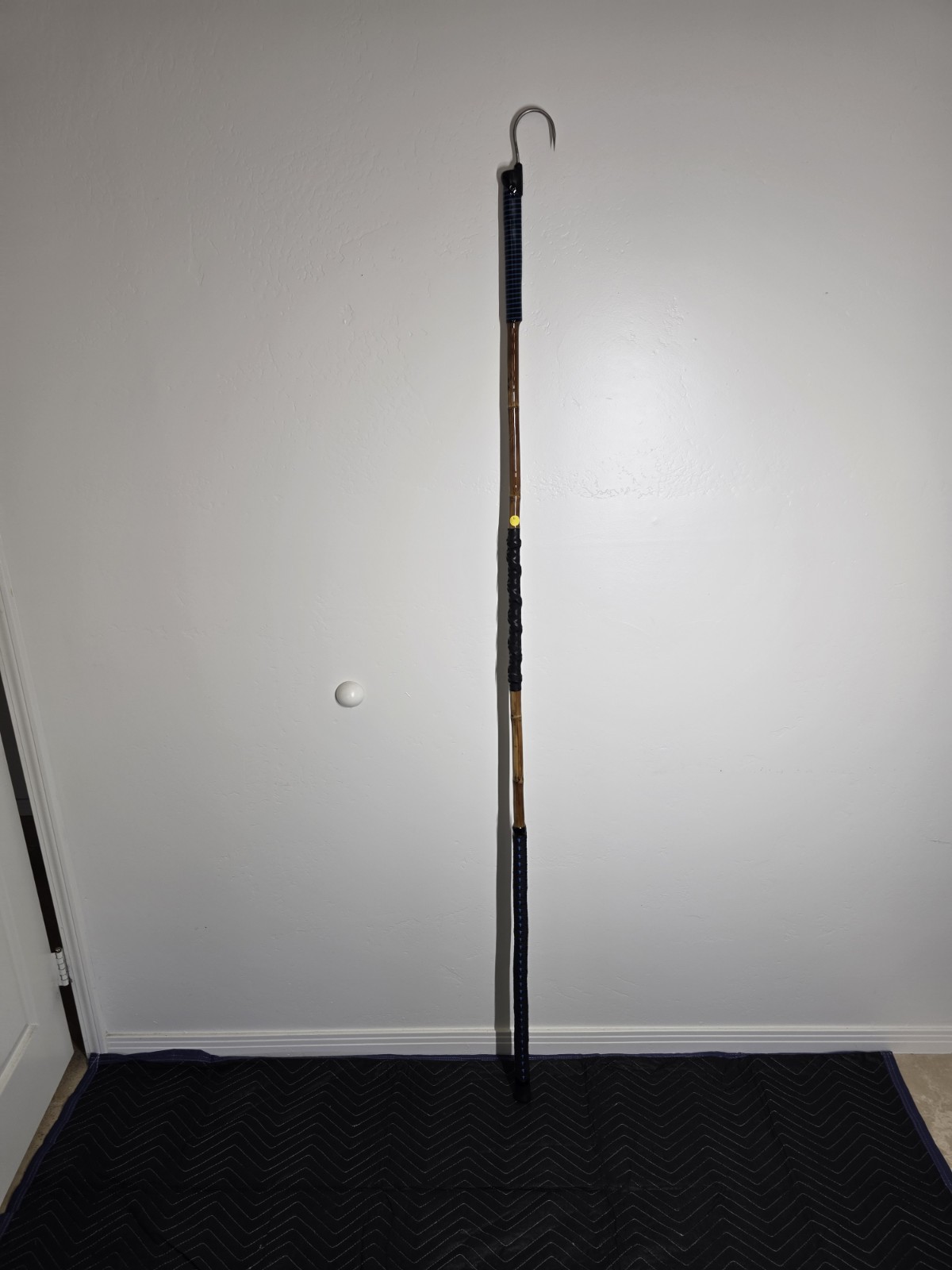 6′ CUSTOM FISHING GAFF, 2.5″ TITANIUM(Gr5) HOOK, CUSTOM WRAPPED GRIPS
